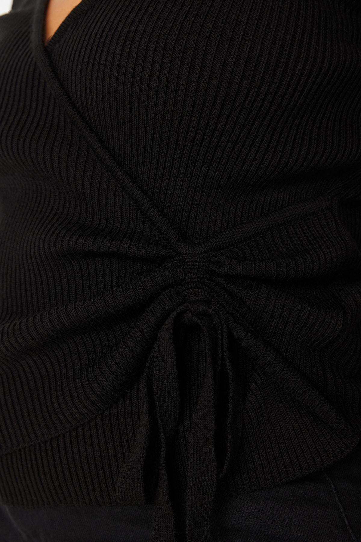 Black Double-Breasted Plus Size Sweater, , large image number 3