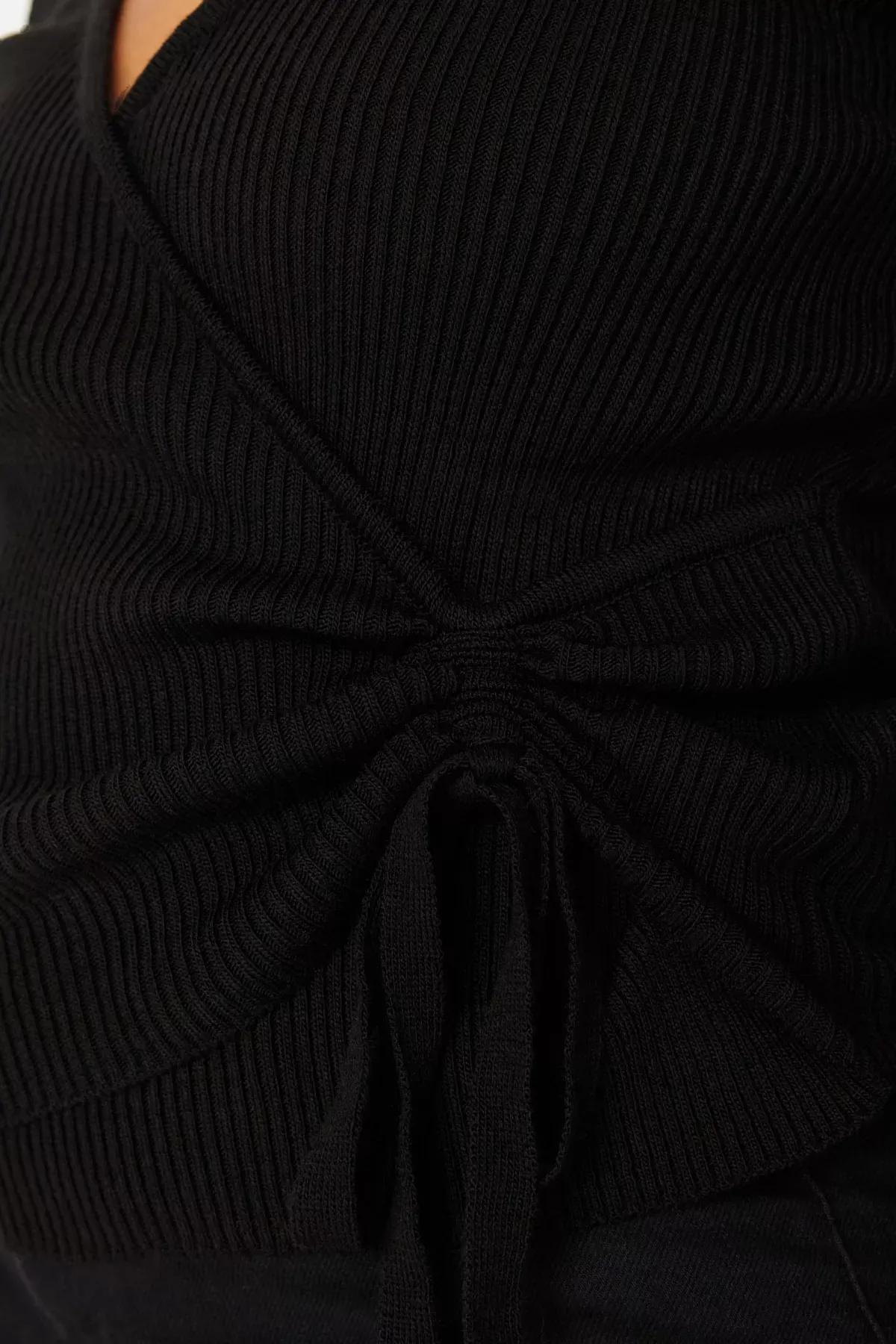 Black Double-Breasted Plus Size Sweater, , large image number 3