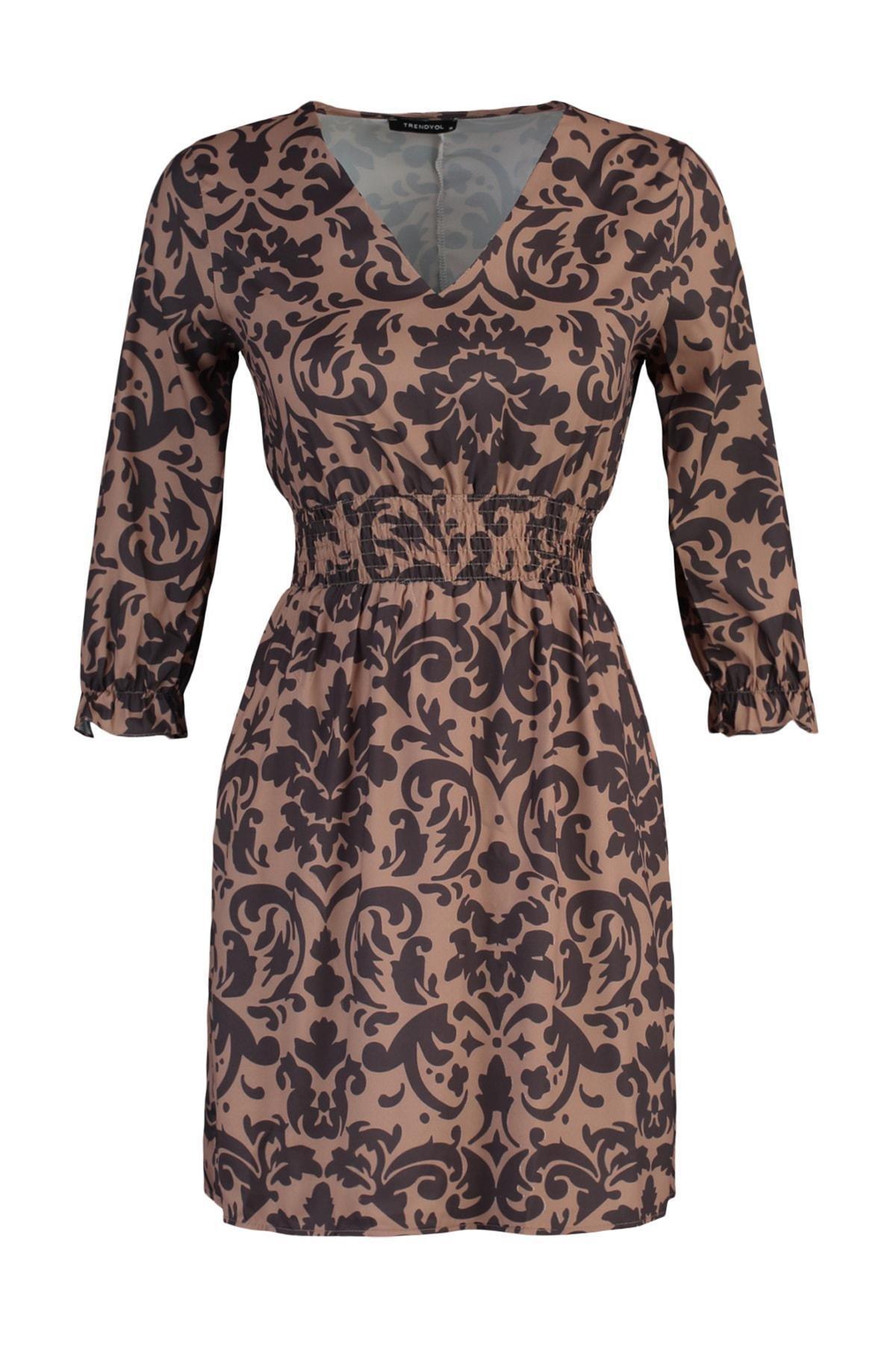 Brown Skater Mini Dress, , large image number 5