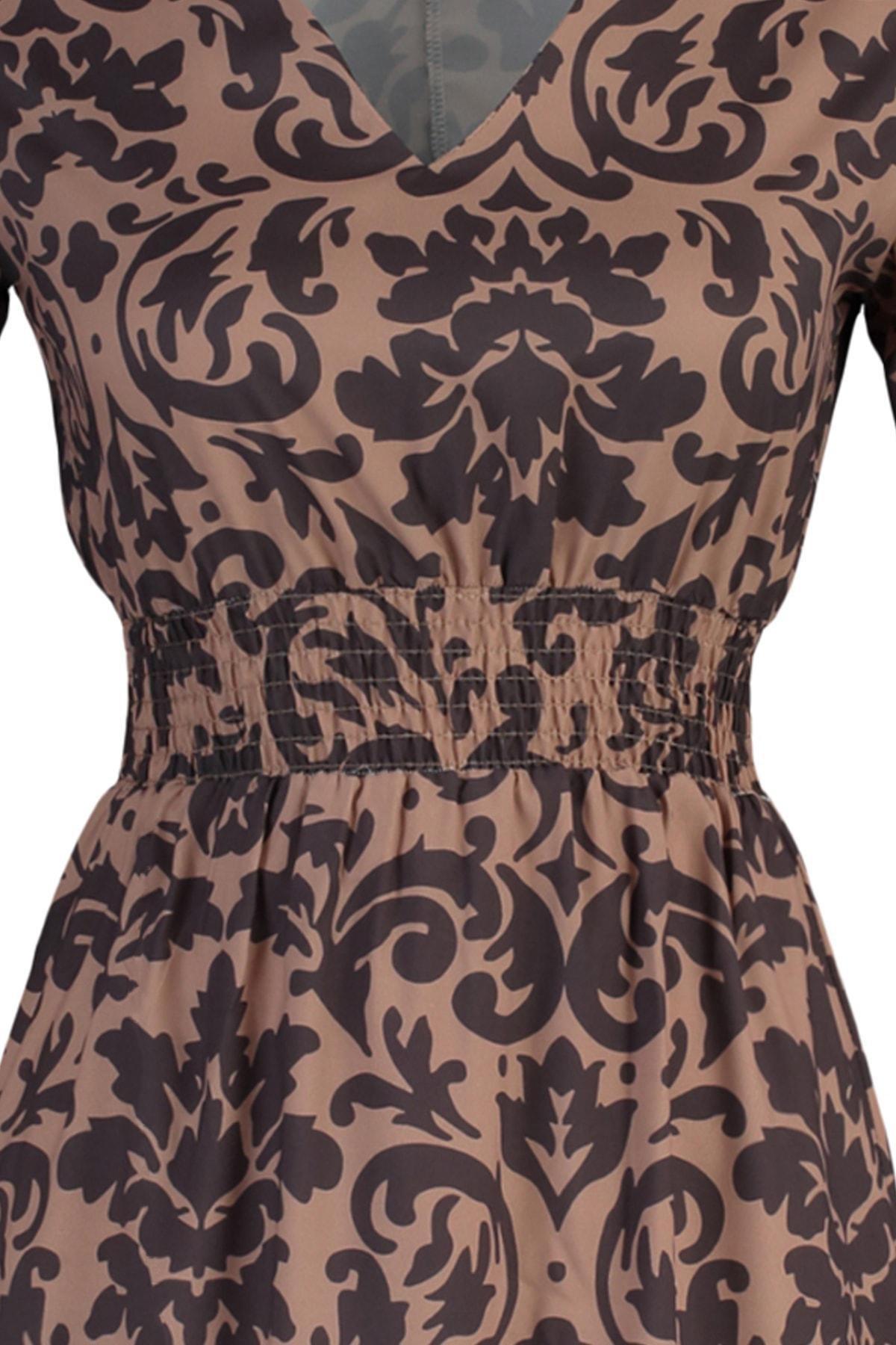 Brown Skater Mini Dress, , large image number 6
