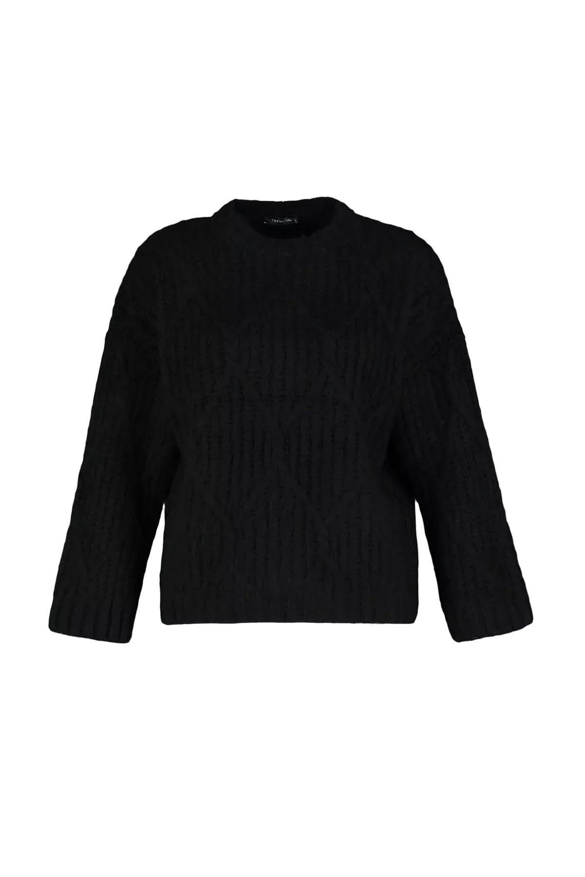 Black Oversize Sweater, Black, large image number 5