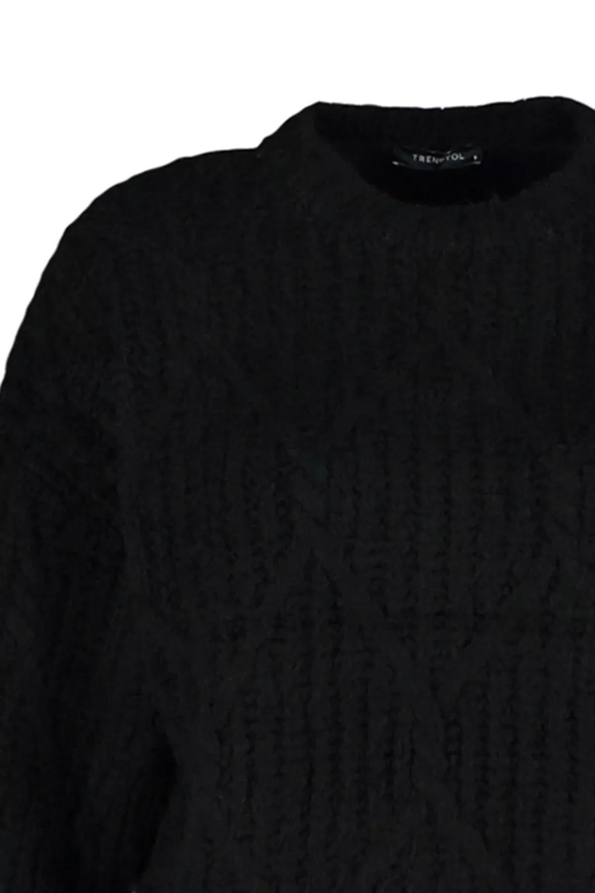 Black Oversize Sweater, Black, large image number 6