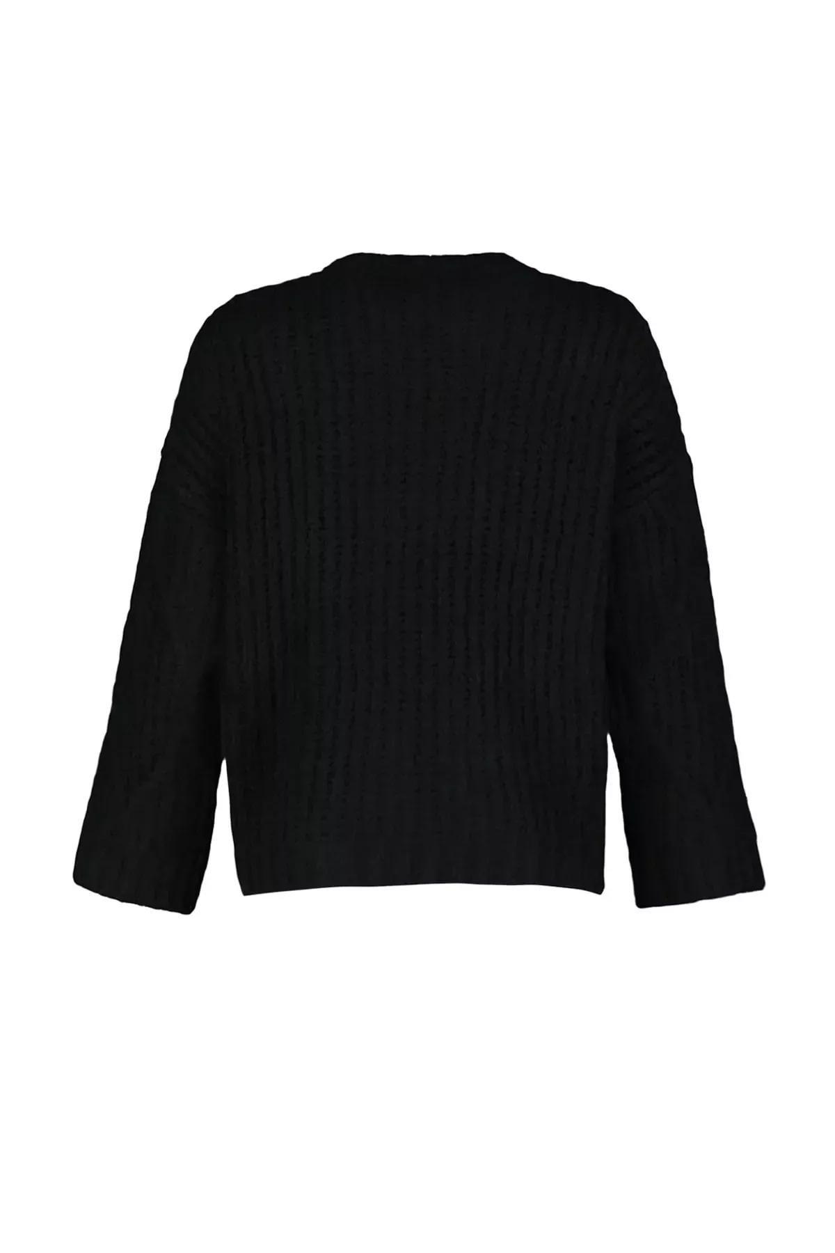 Black Oversize Sweater, Black, large image number 7