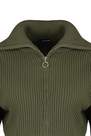 Trendyol - Khaki Crop Zippered Knitwear Cardigan TWOAW23HI00373, Single
