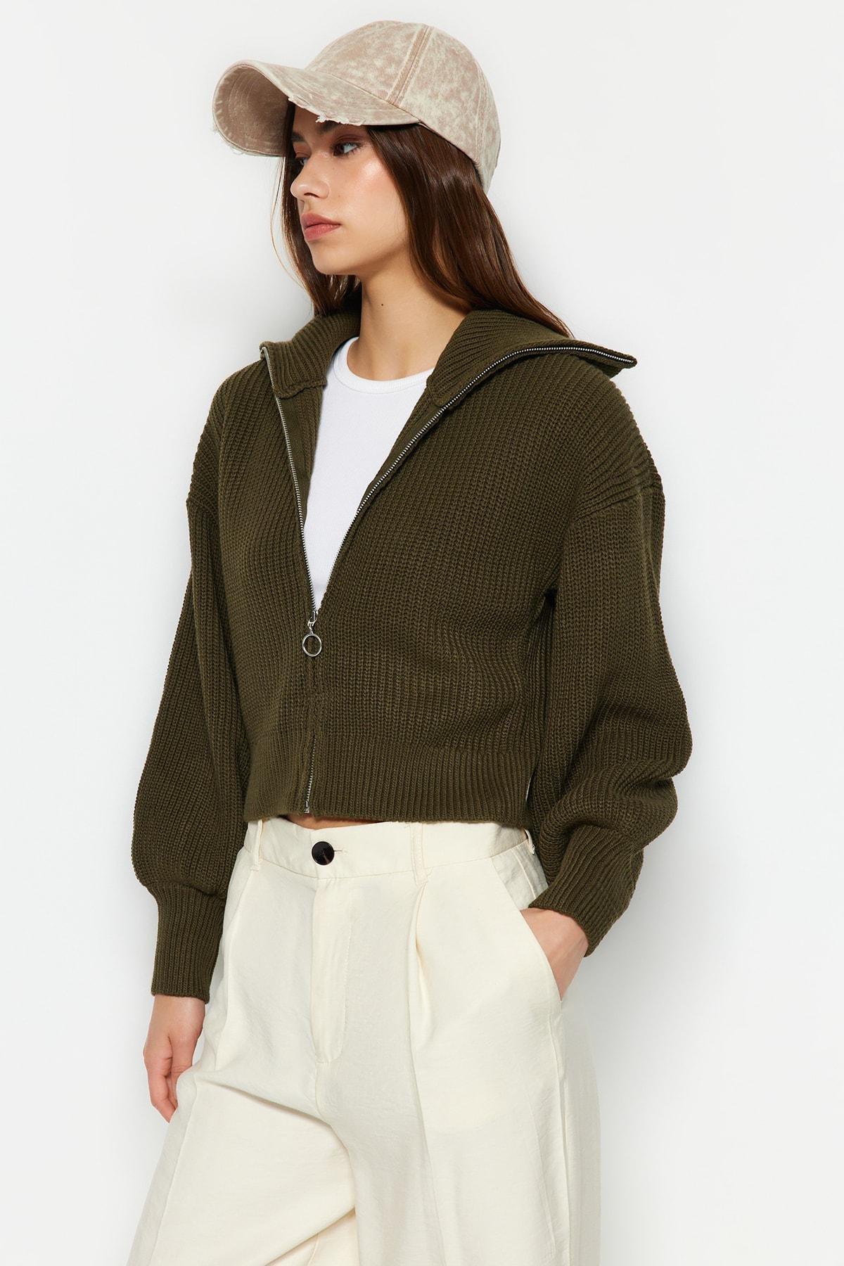 Cardigan - Khaki - Regular fit, Single, , large image number 0