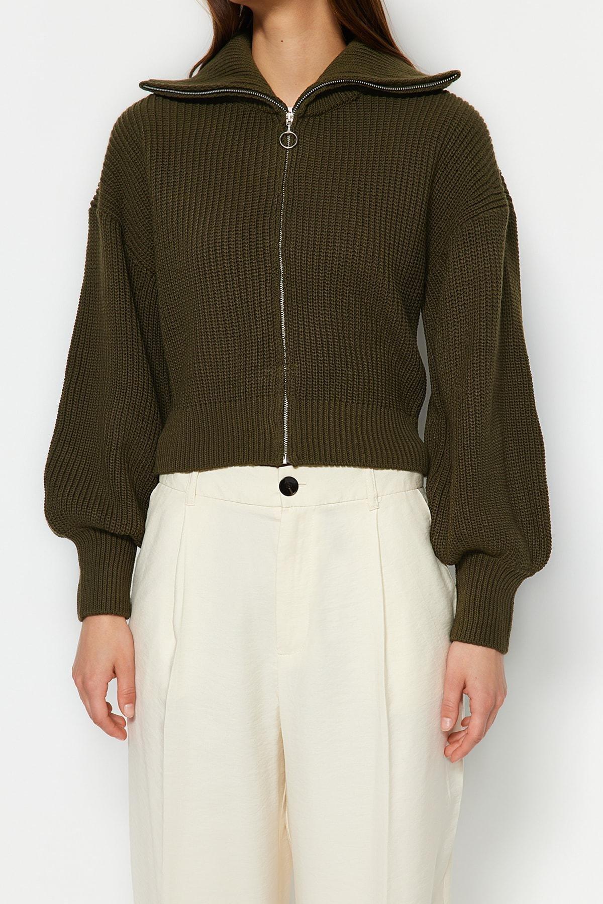Cardigan - Khaki - Regular fit, Single, , large image number 2