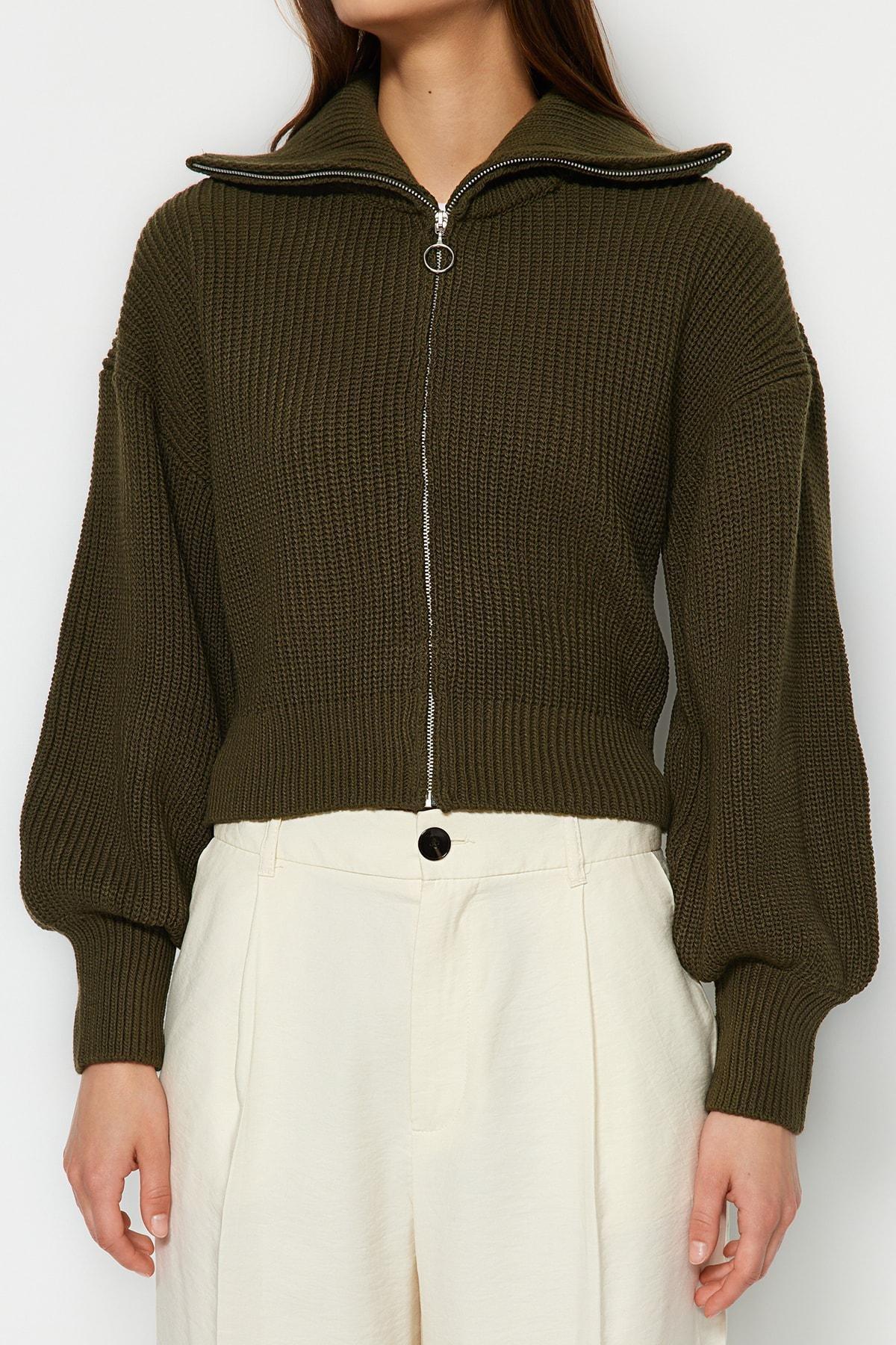 Cardigan - Khaki - Regular fit, Single, , large image number 3