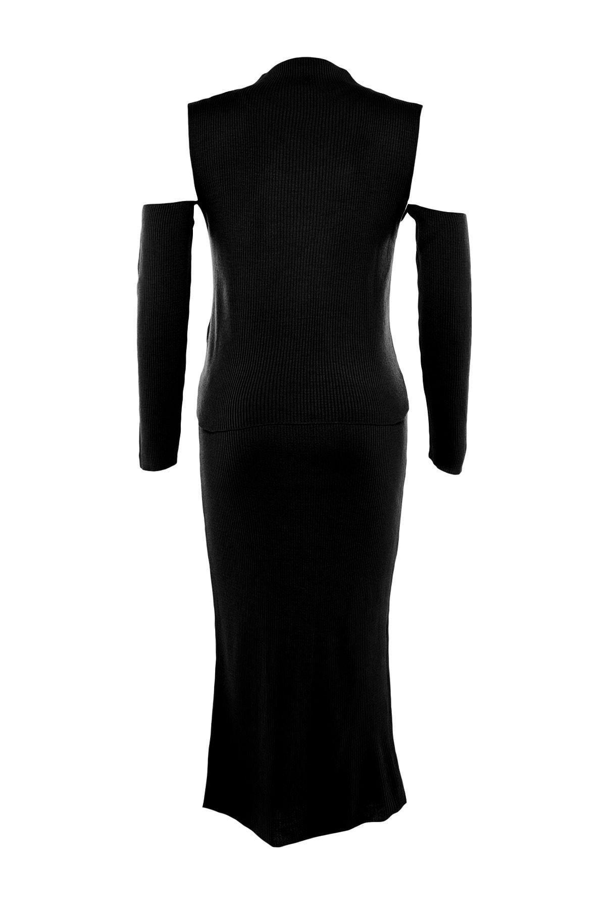 Black Fitted Plus Size Co-Ord Set, , large image number 6