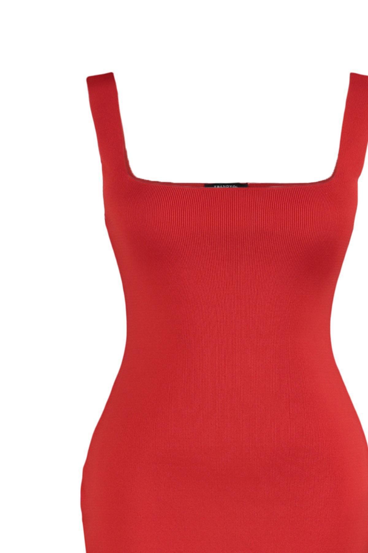Trendyol - Red Bodycon Plus Size Dress