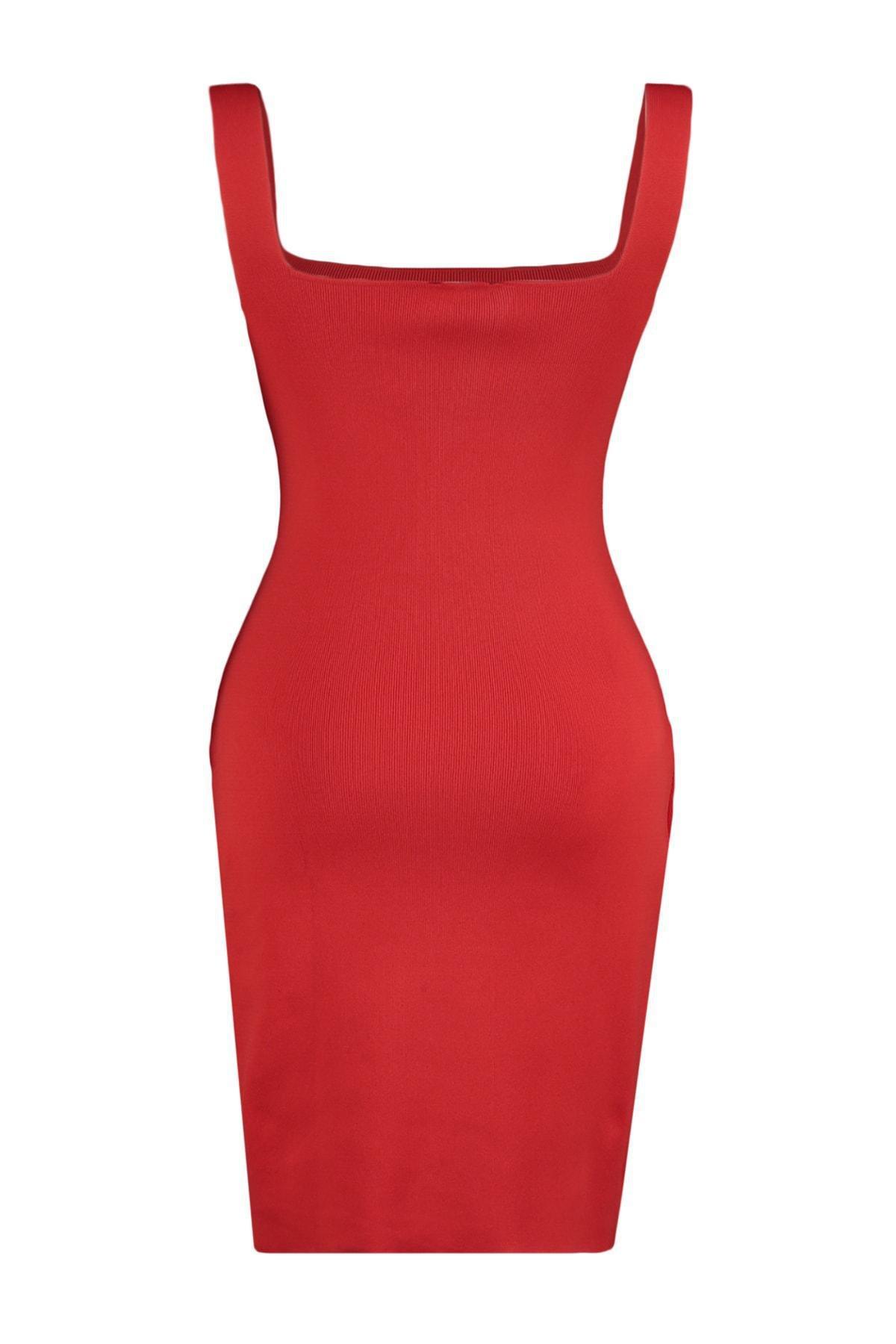 Trendyol - Red Bodycon Plus Size Dress