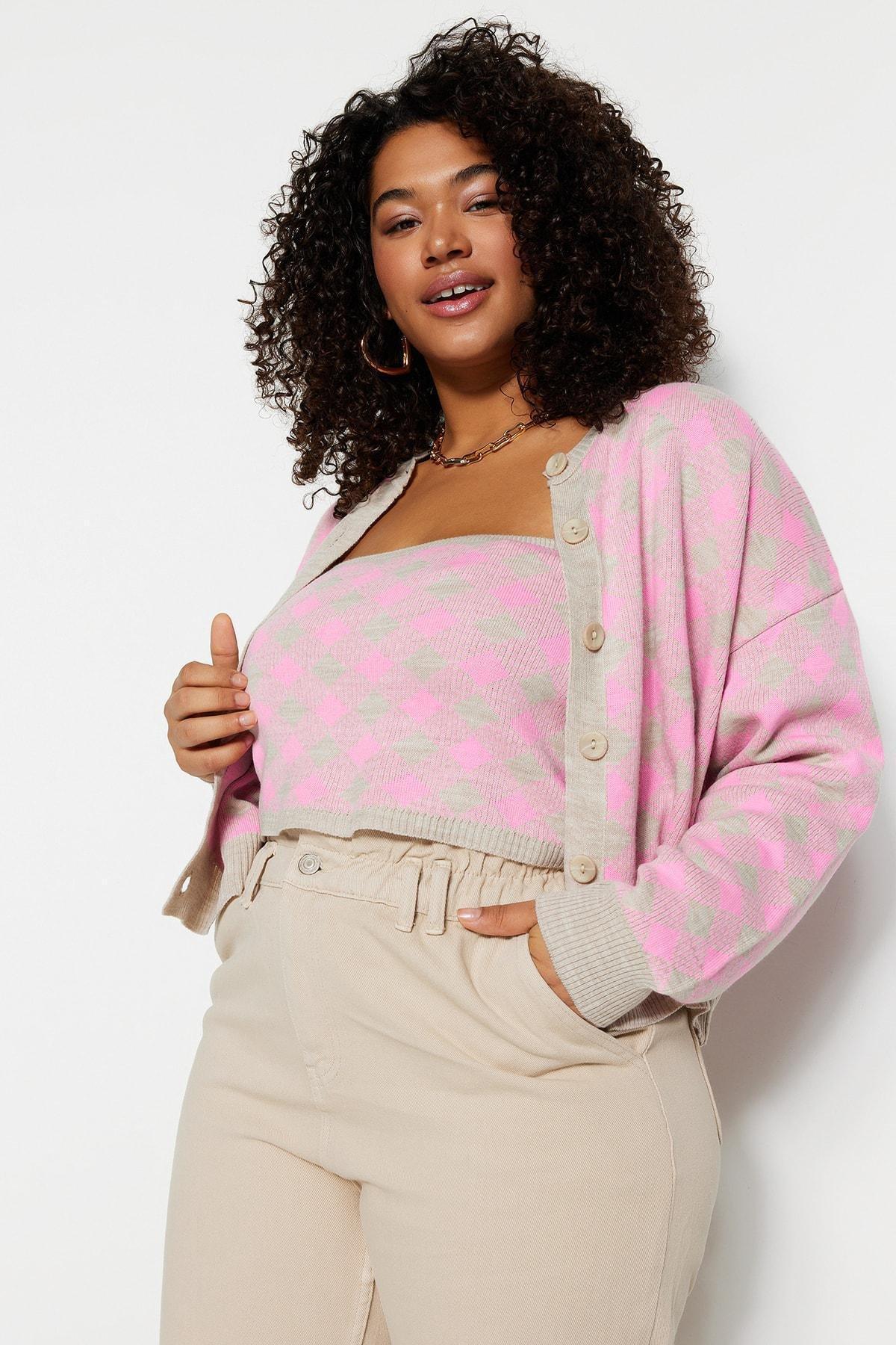 Plus size cardigan outlet set