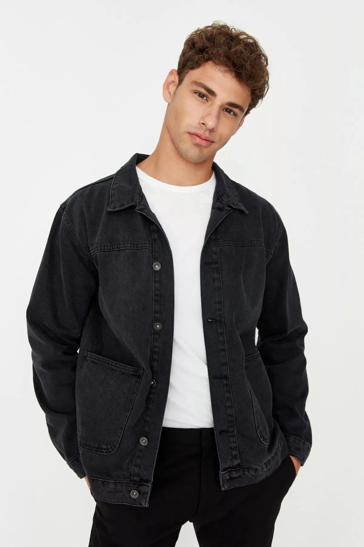Black Regular Jacket, Black, medium