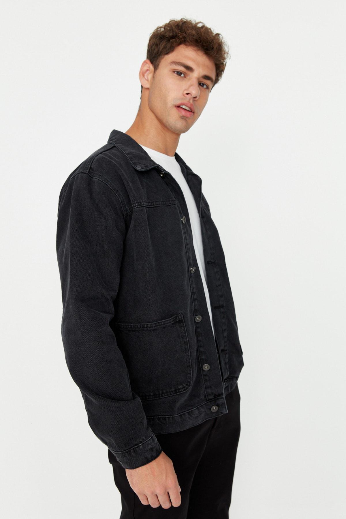 Black Regular Jacket, , large image number 1