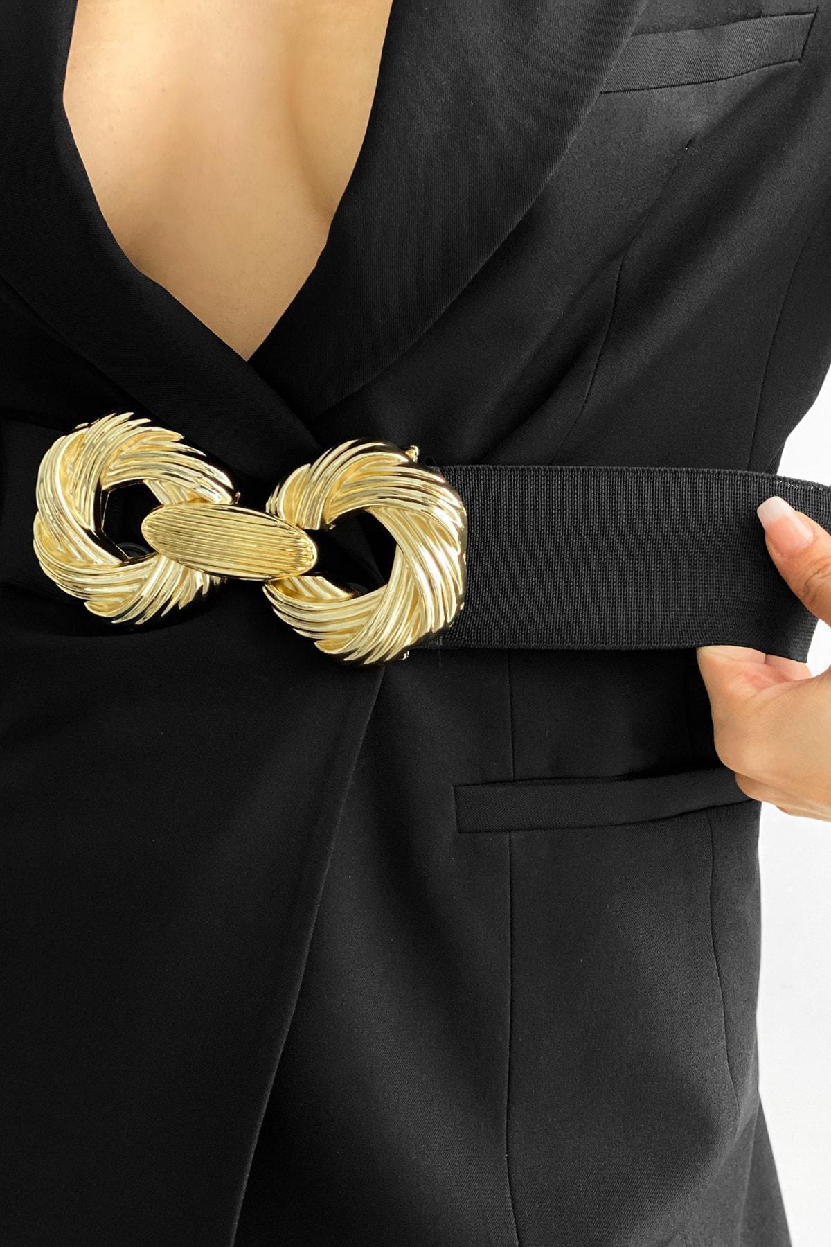Black Polyester Casual Belt, , large image number 0