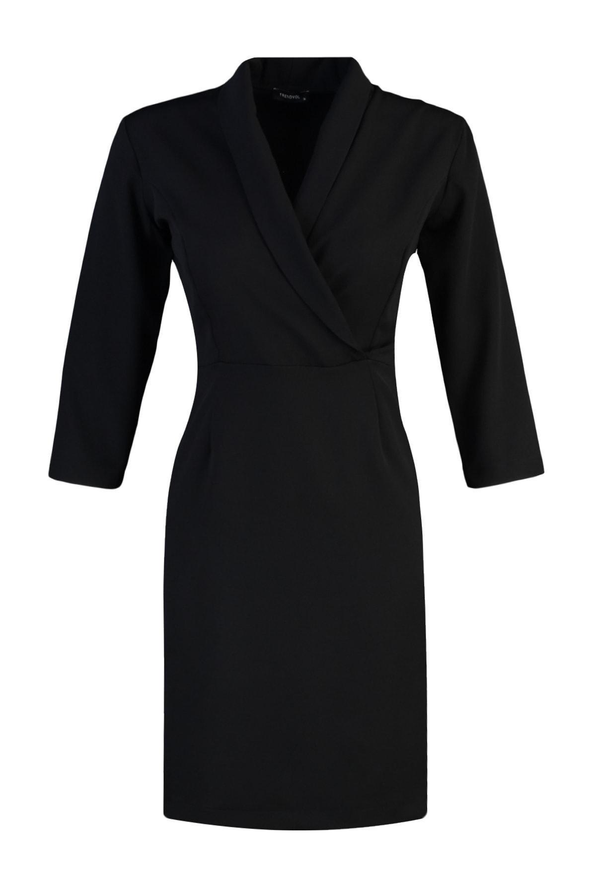 Black Bodycon Fitted Dress, Black, large image number 5