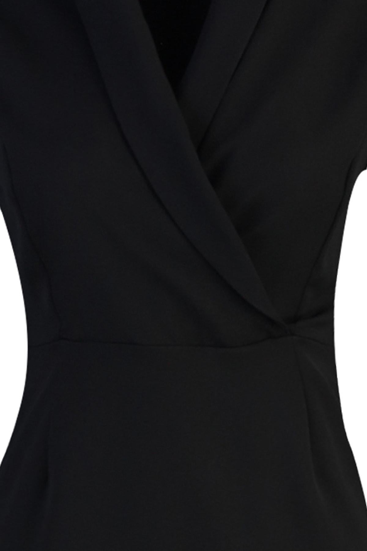 Black Bodycon Fitted Dress, Black, large image number 6