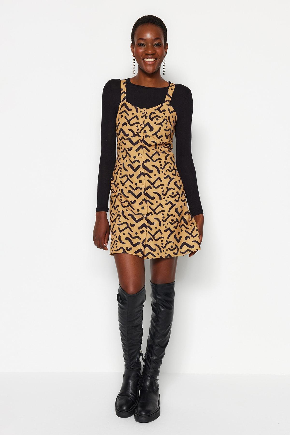 Brown Polka Dot Dress, , large image number 1