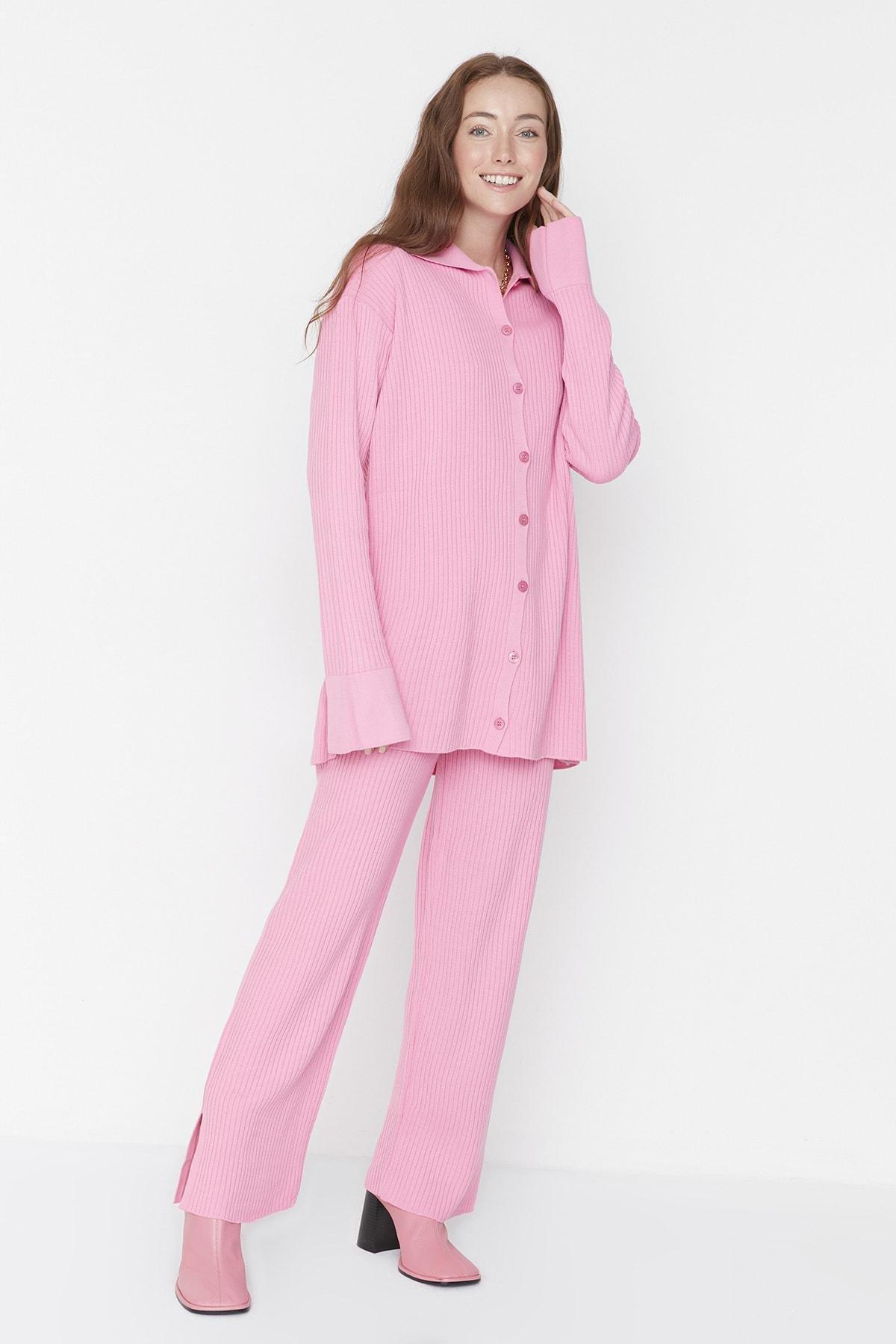 Pink Lapel Collar Co-Ord Set, , large image number 0