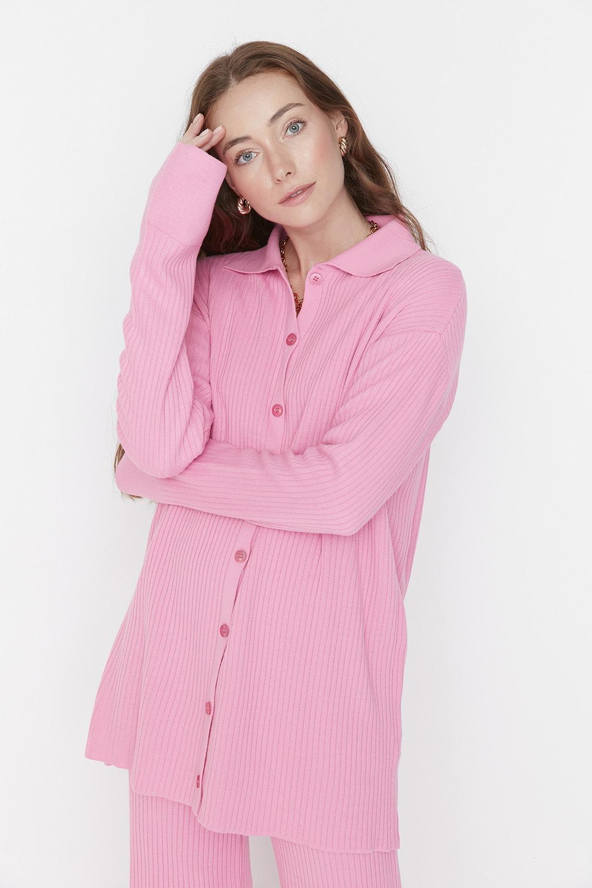 Pink Lapel Collar Co-Ord Set, , large image number 1