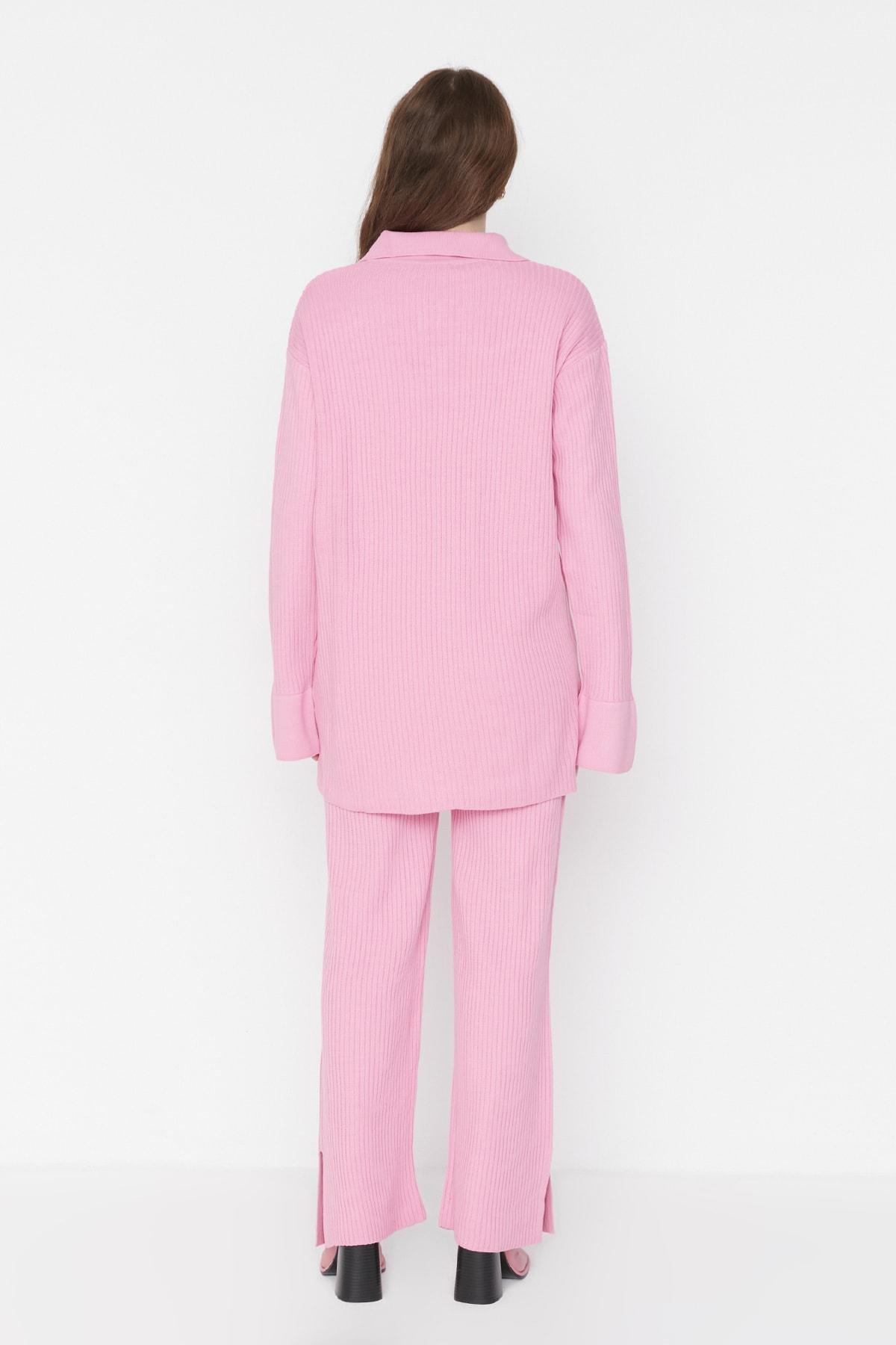 Pink Lapel Collar Co-Ord Set, , large image number 4