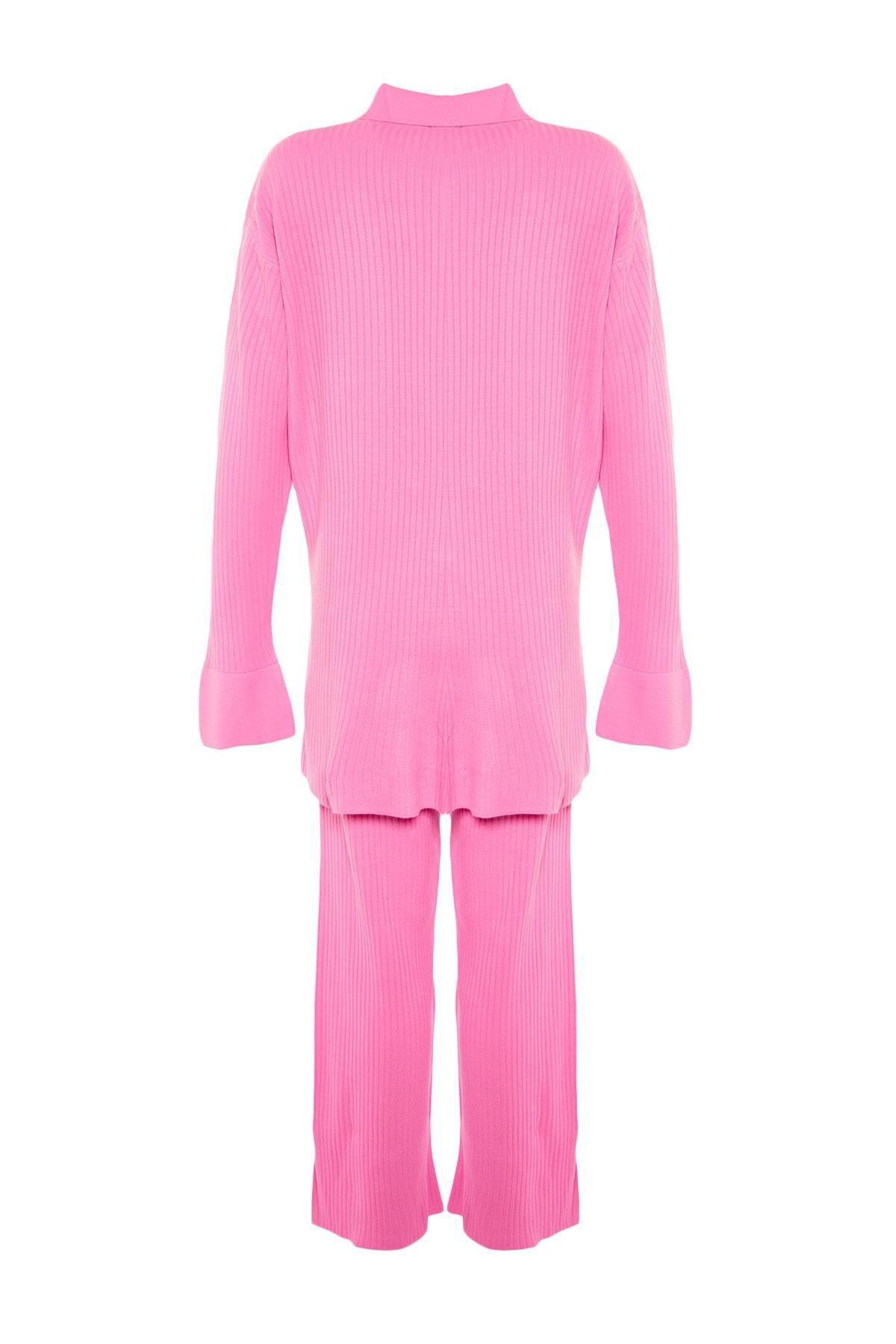 Pink Lapel Collar Co-Ord Set, , large image number 8