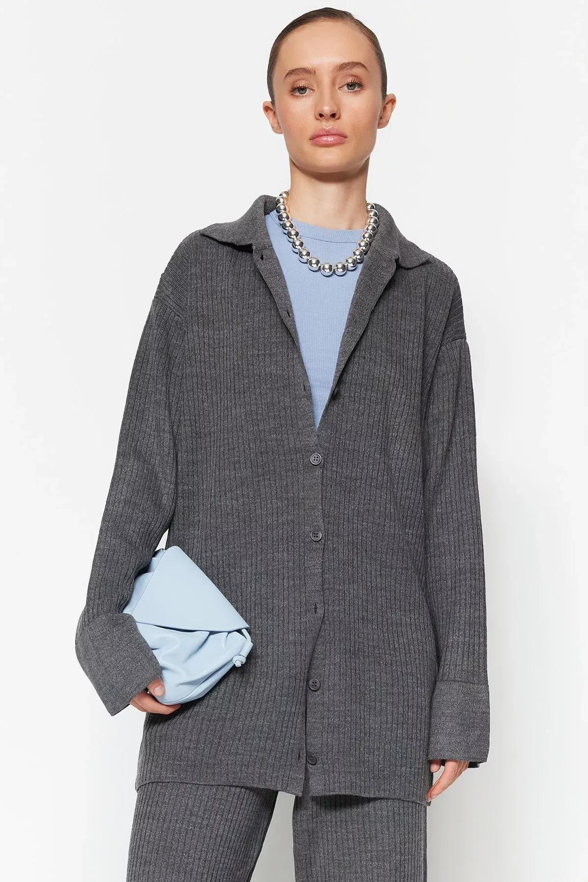 Black Lapel Collar Co-Ord Set, Black, medium