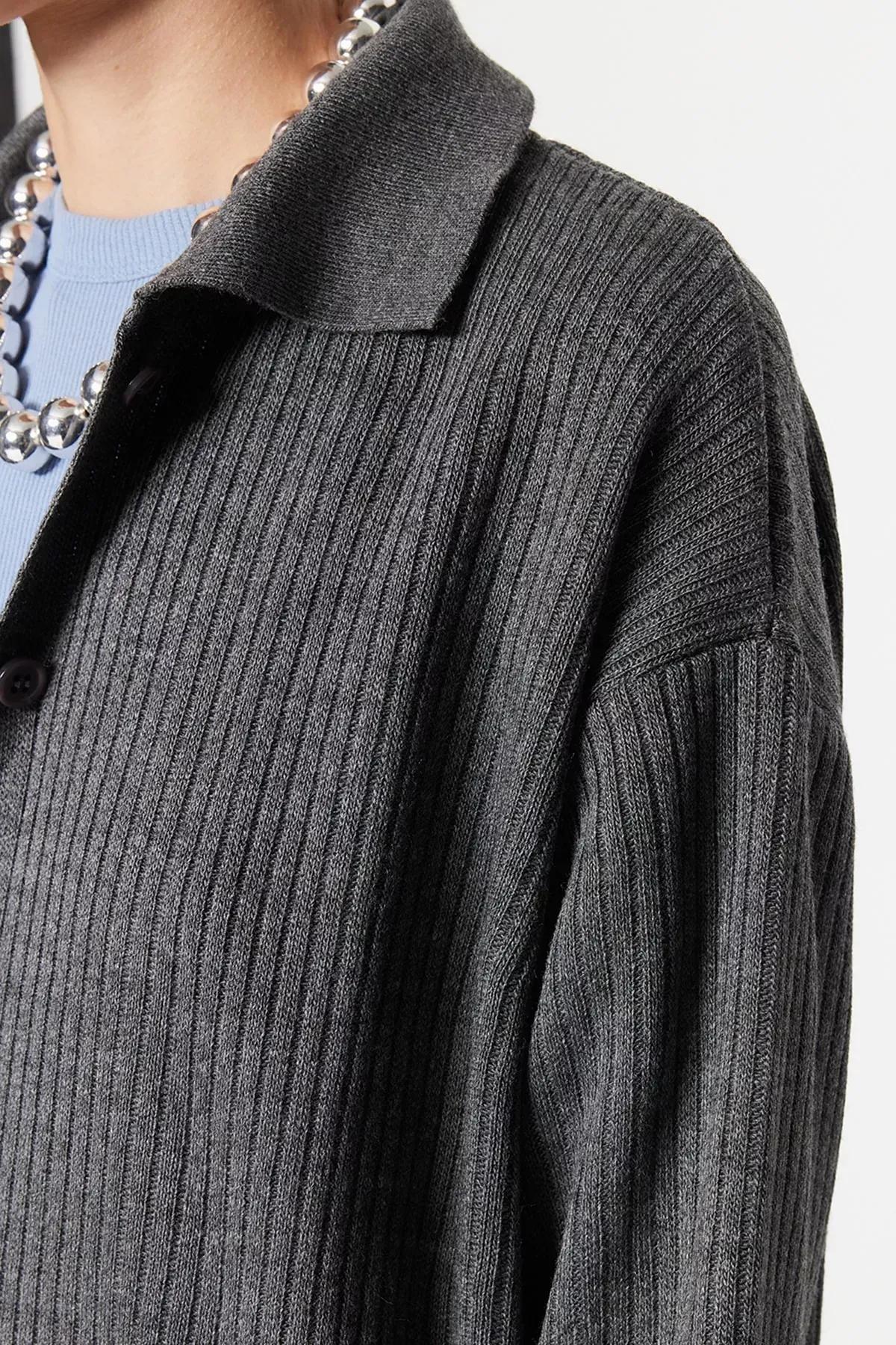 Black Lapel Collar Co-Ord Set, Black, large image number 3