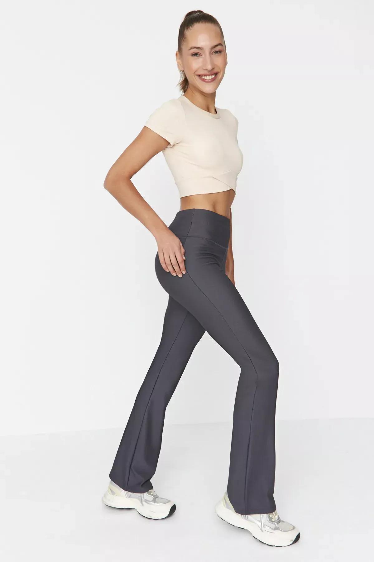 Gray High Waist Leggings, Gray, medium