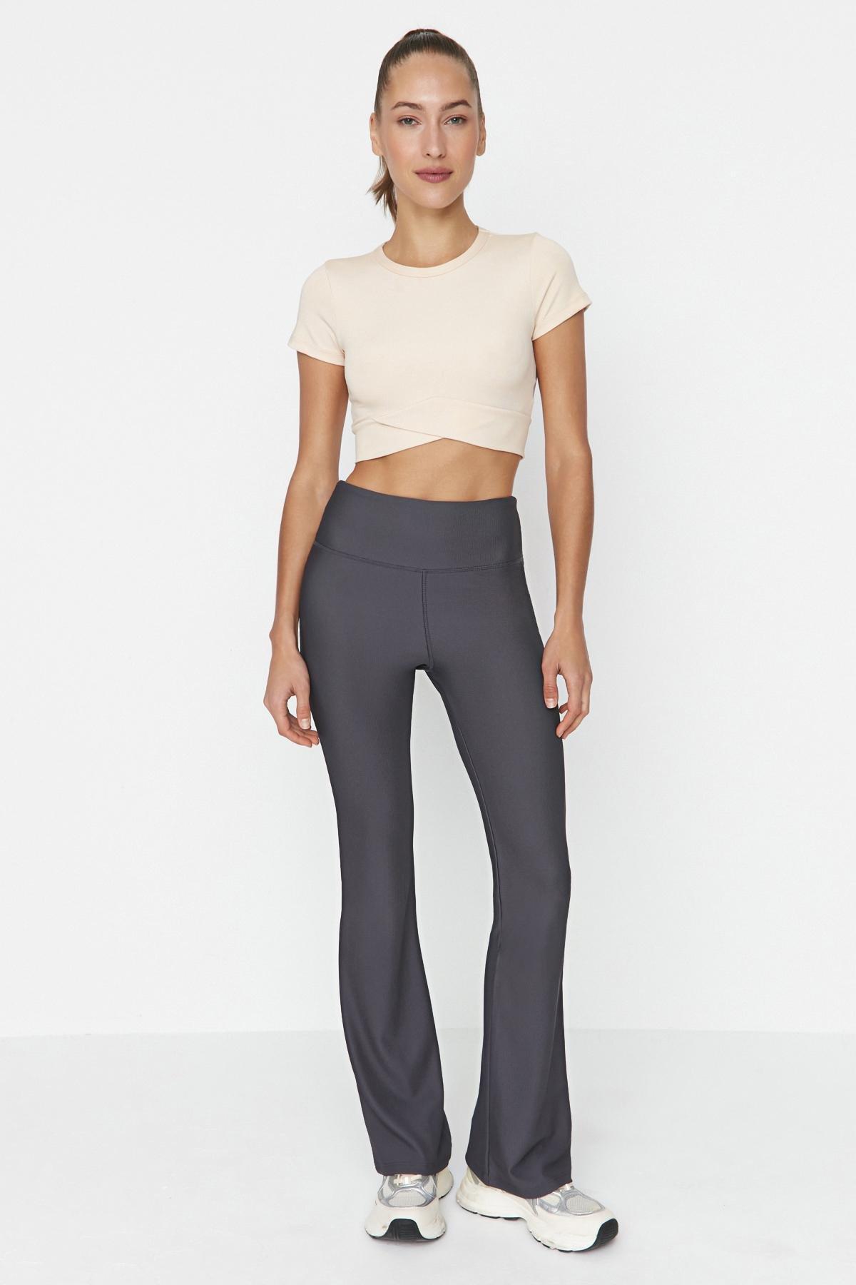 Gray High Waist Leggings, , large image number 5