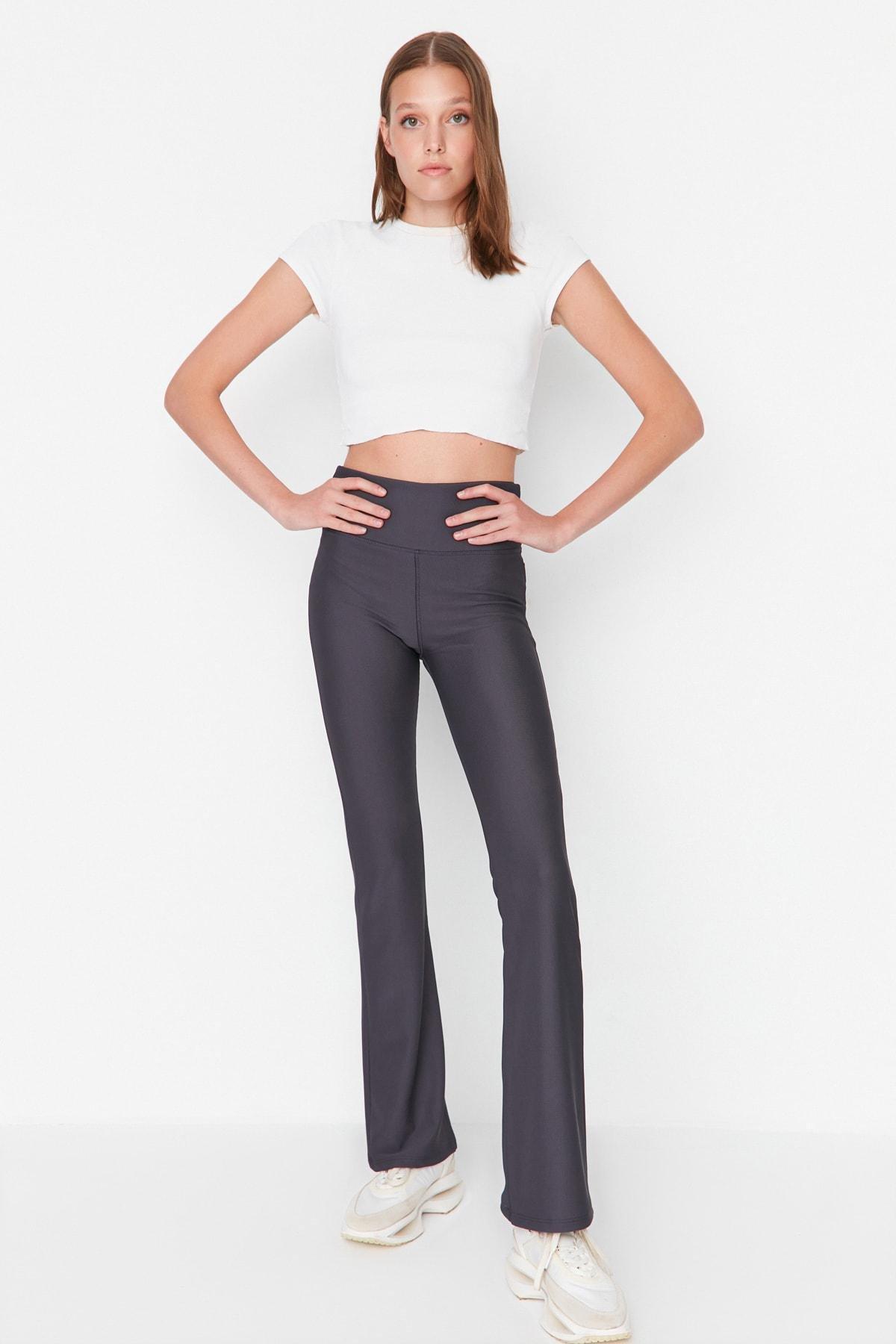 Gray High Waist Leggings, , large image number 8