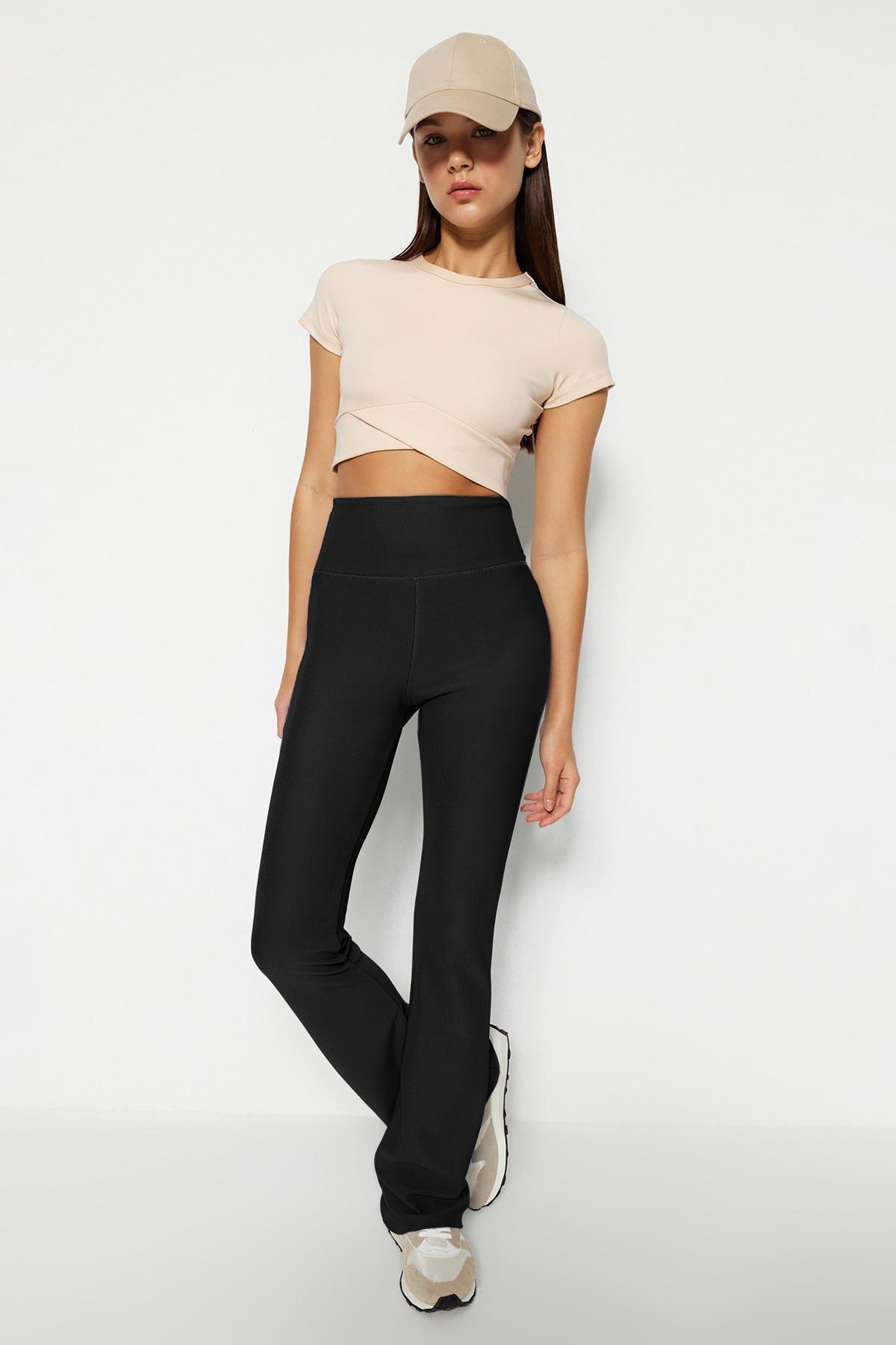 Black High Waist Leggings, , large image number 1