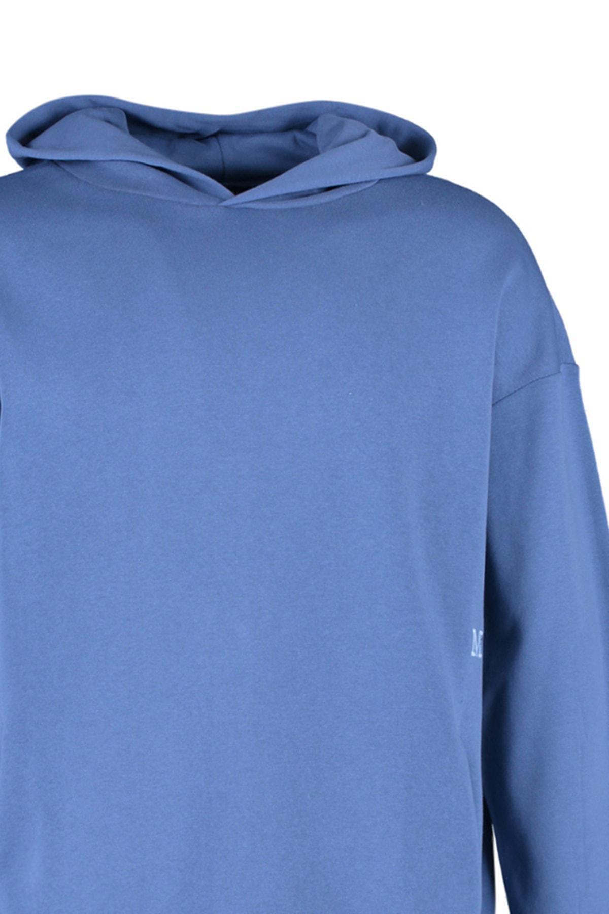 Blue Printed Oversize Sweatshirt, , large image number 7