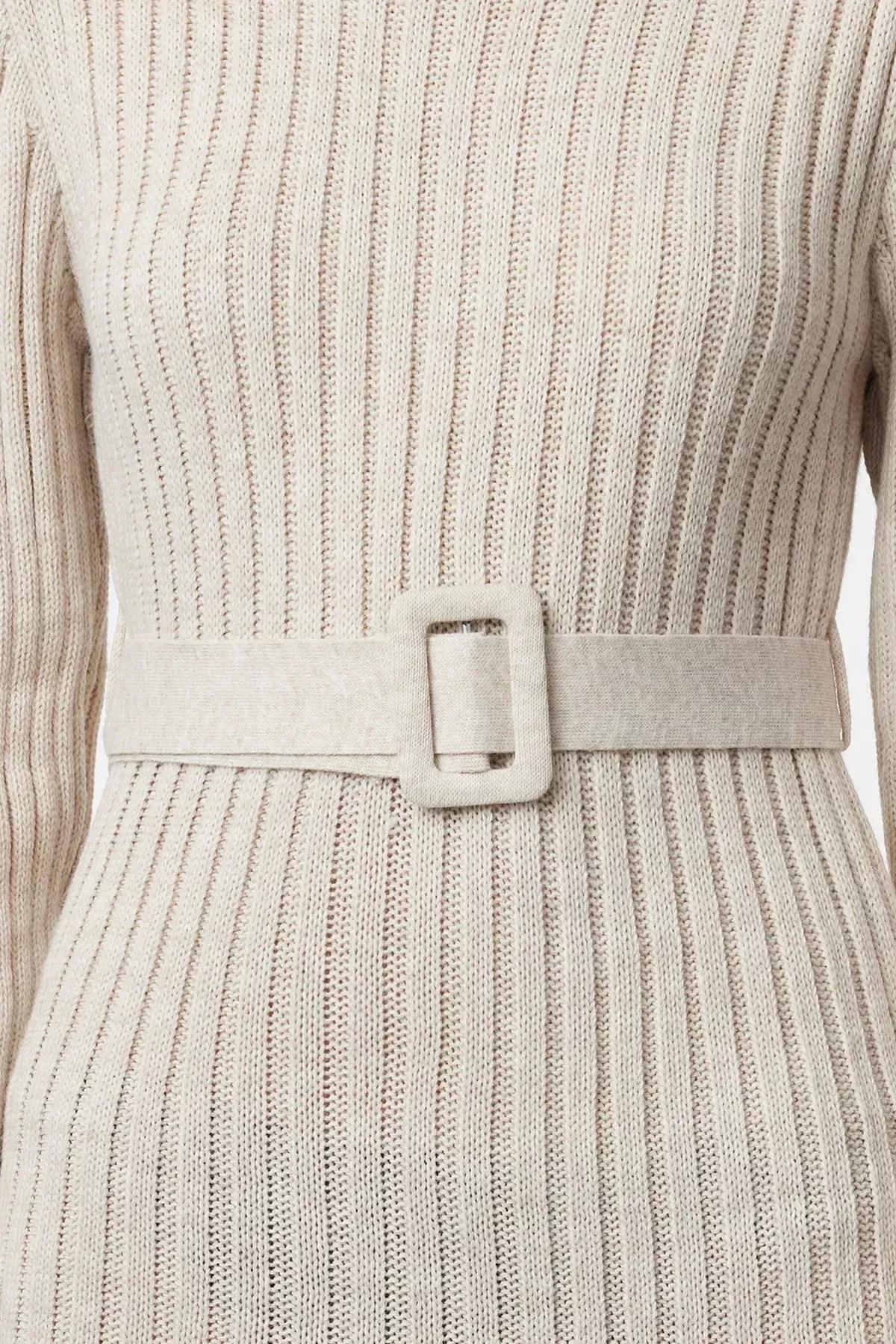 فستان بقصة على شكل حرف A، بيج, Beige, large image number 2