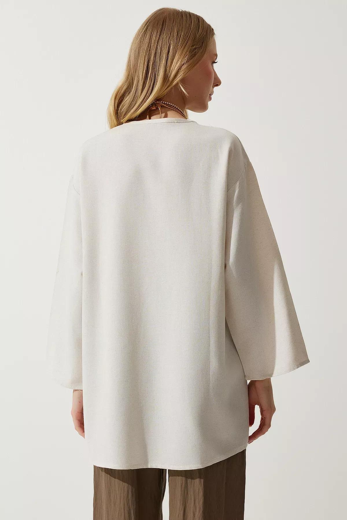 Beige Kimono, Cream, large image number 6