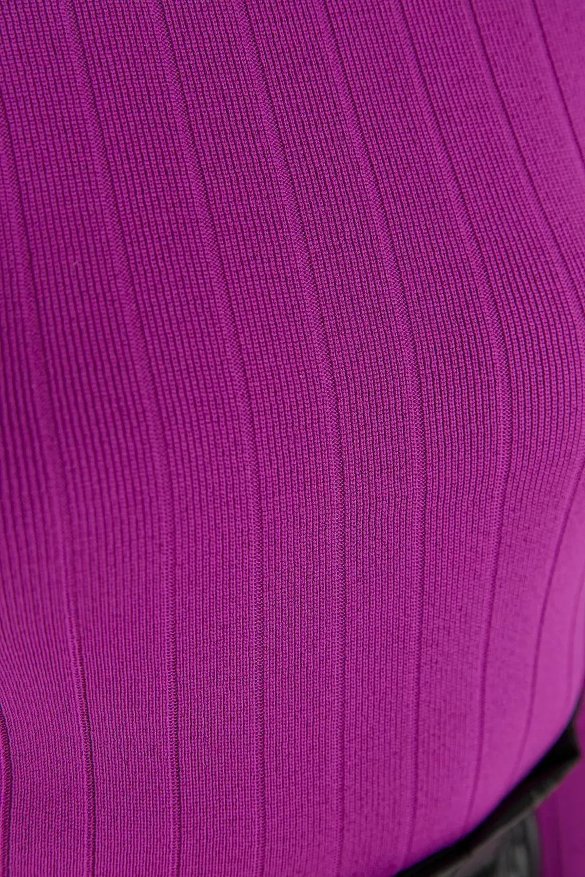 Purple Slim Crew Neck Sweater, Purple, large image number 1