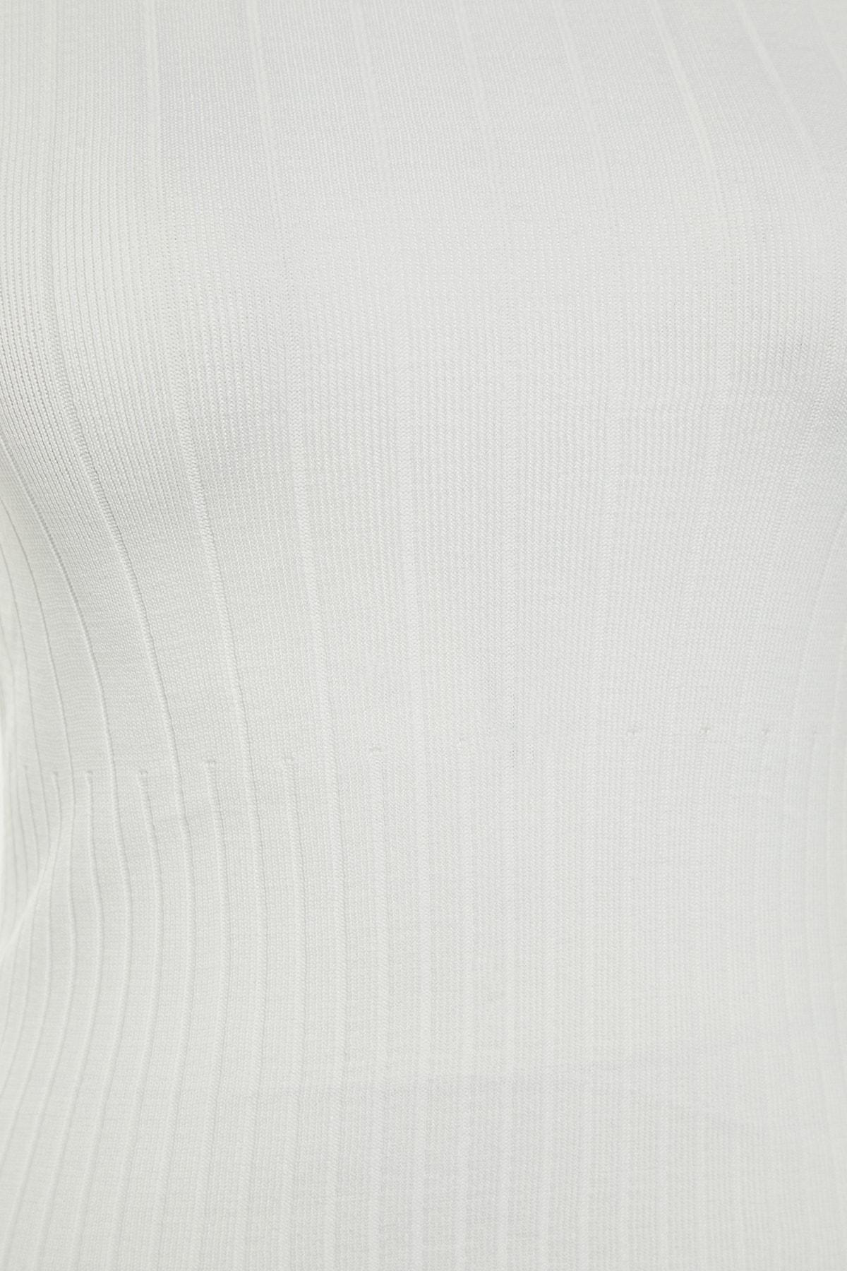 Ecru Crew Neck Slim Sweater, , large image number 6