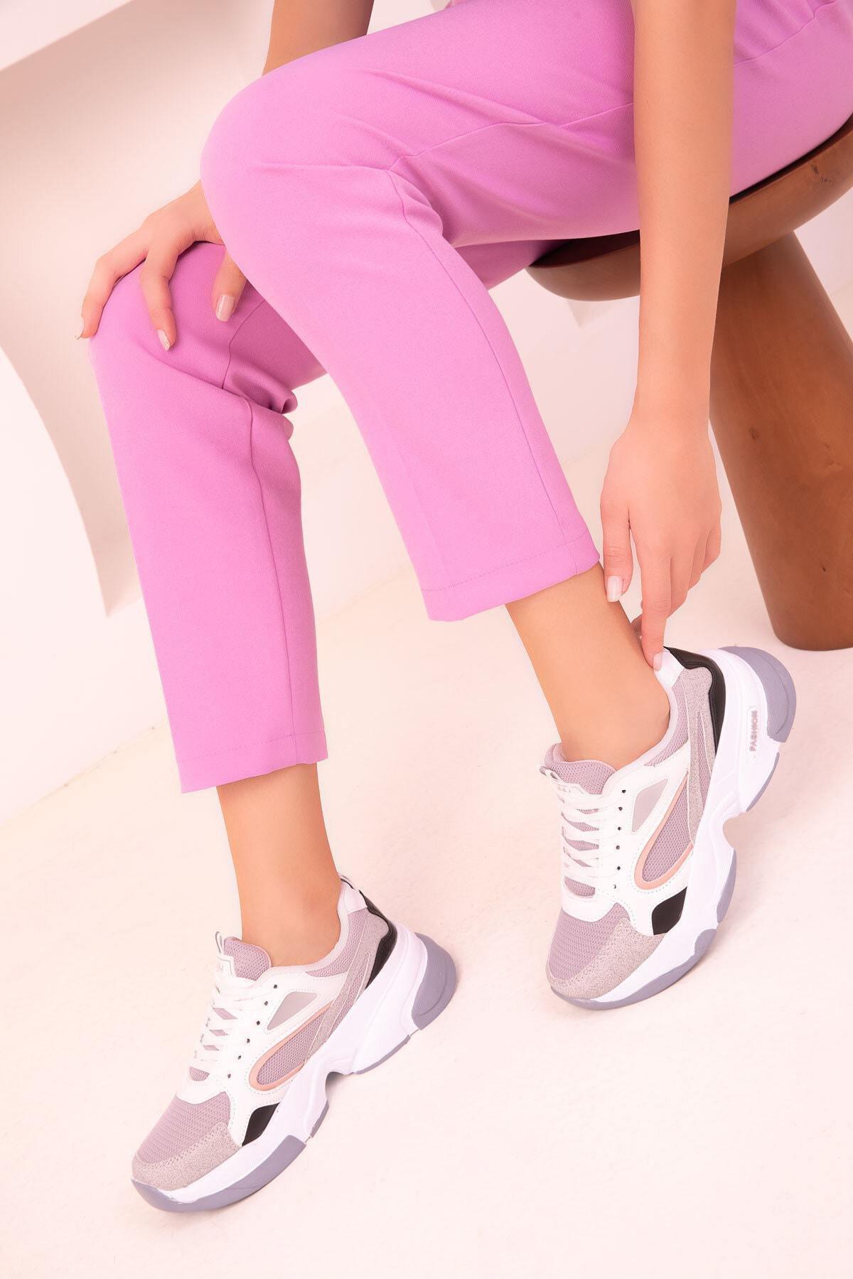 White Lace-Up Sneakers, C101_2791, large image number 1