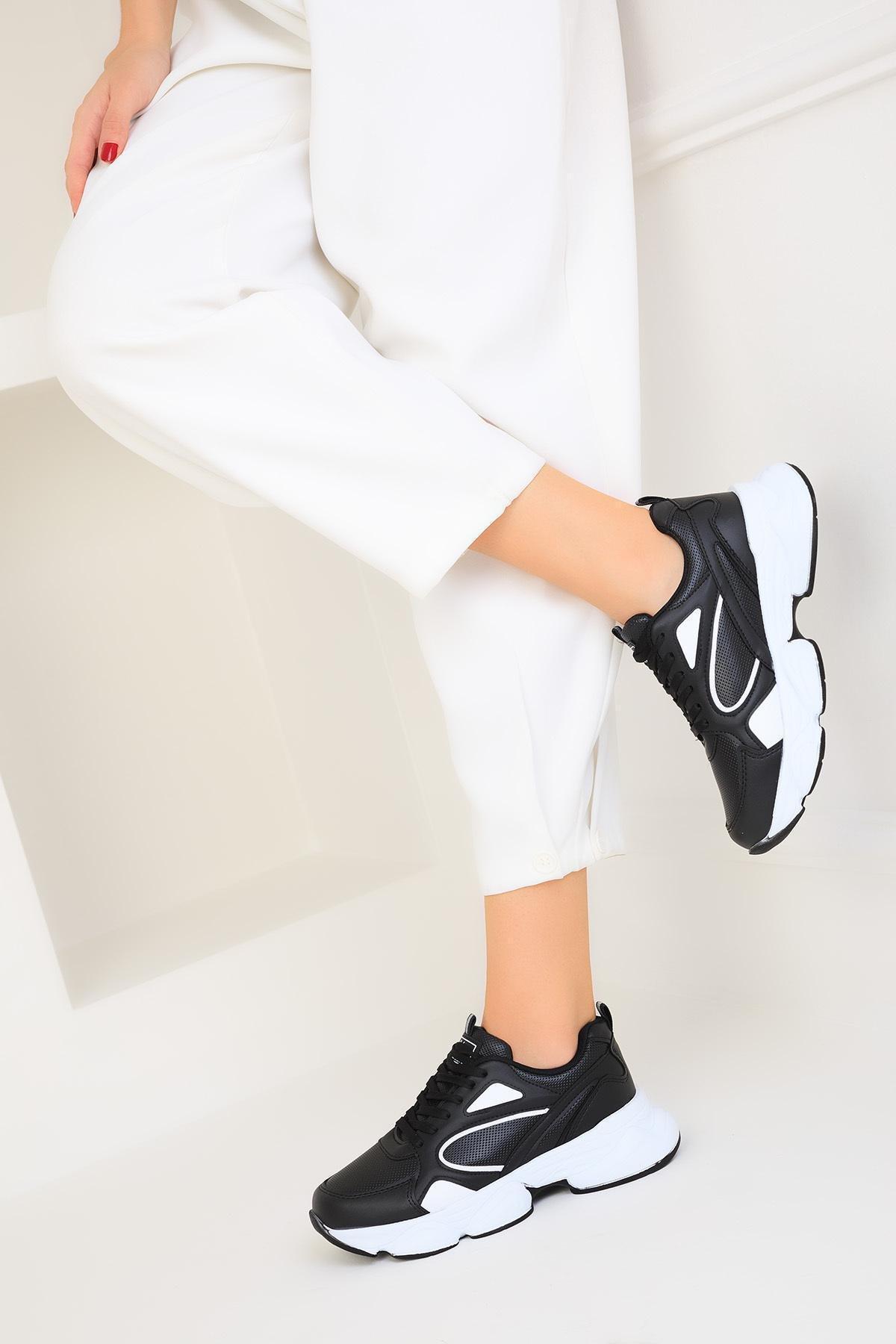 Black Lace-Up Sneakers, C101_2992, large image number 0