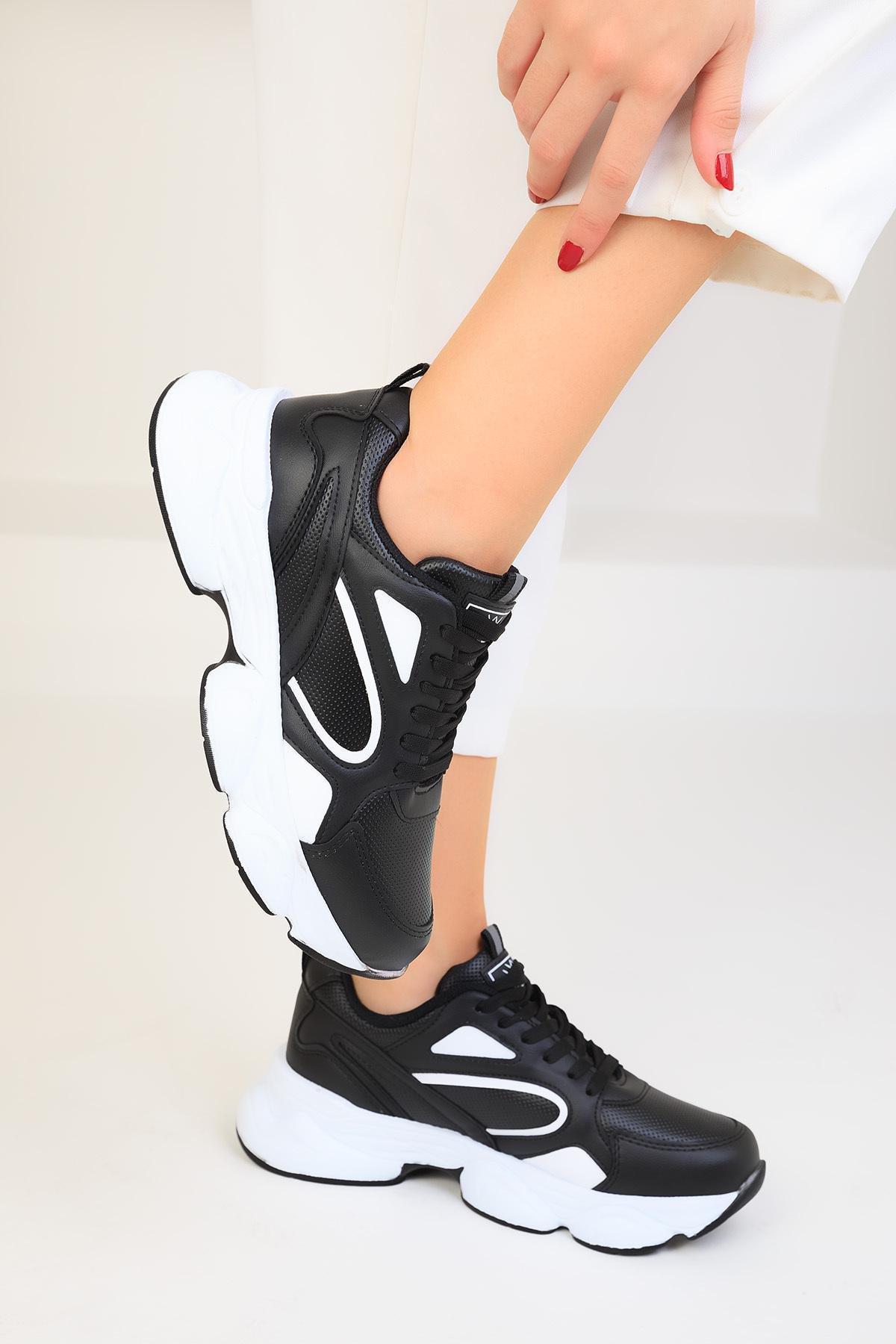 Black Lace-Up Sneakers, C101_2992, large image number 1