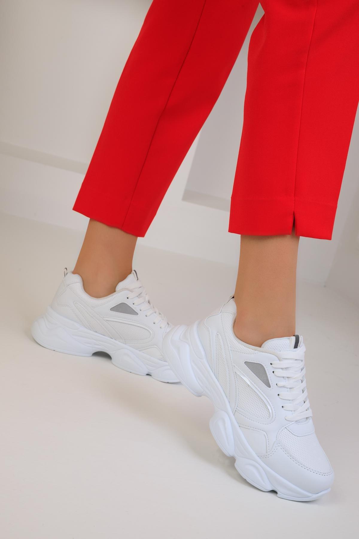 White Lace-Up Sneakers, C101_3918, large image number 3