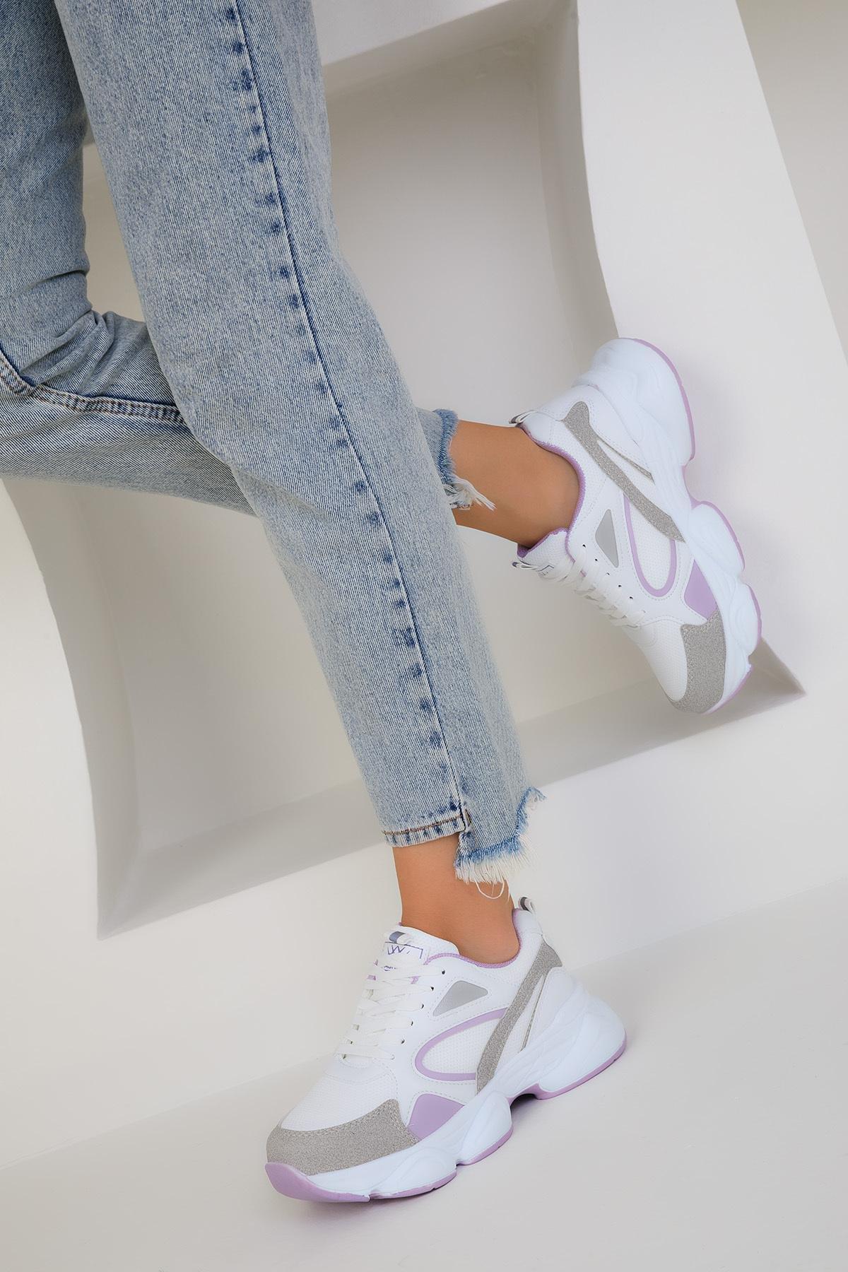White Lace-Up Sneakers, C101_4540, large image number 2
