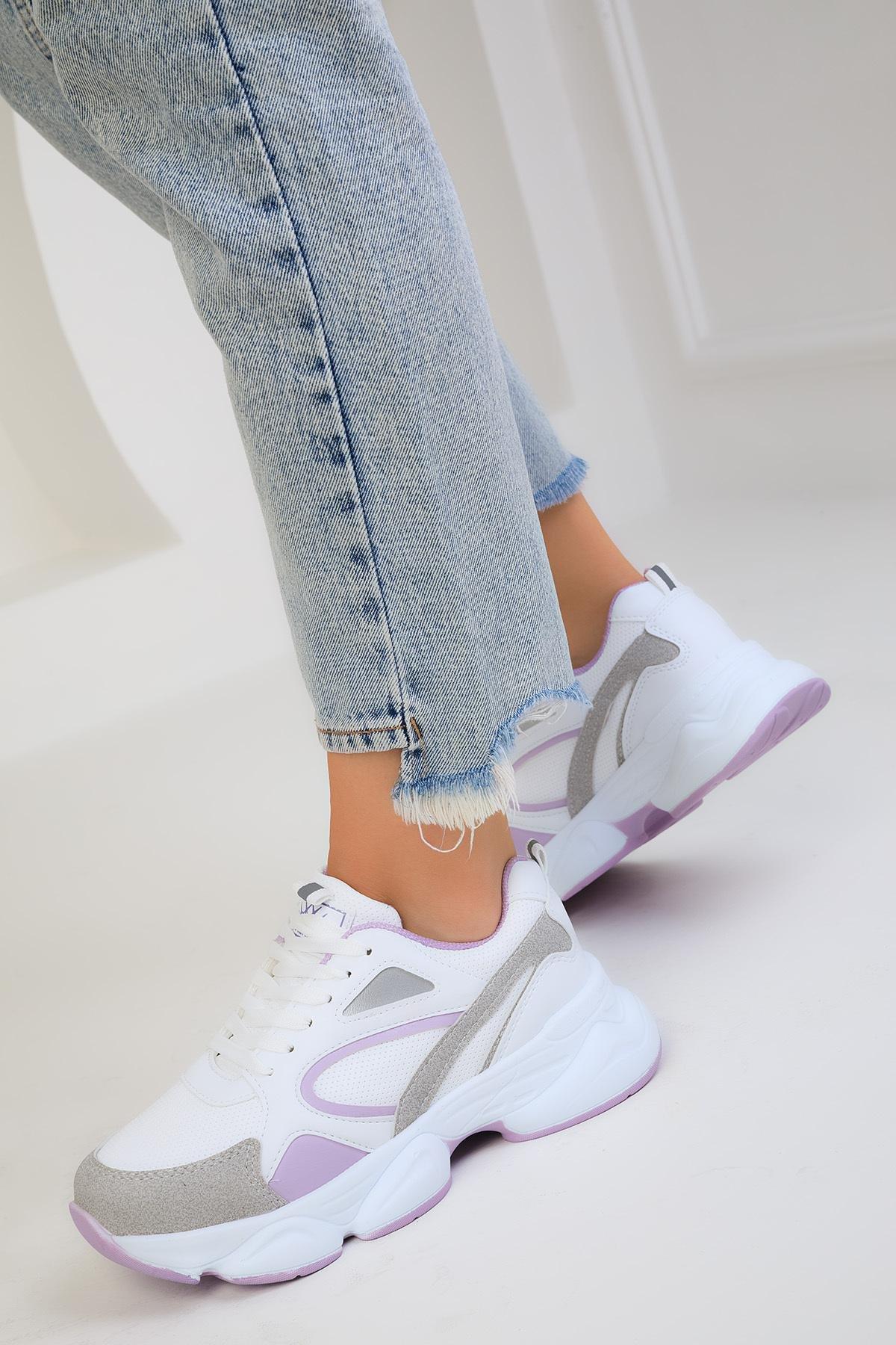 White Lace-Up Sneakers, C101_4540, large image number 3