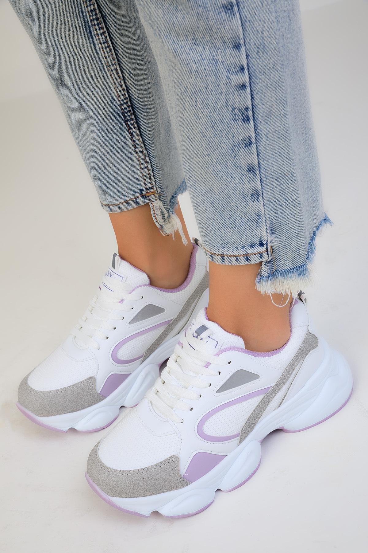 White Lace-Up Sneakers, C101_4540, large image number 4