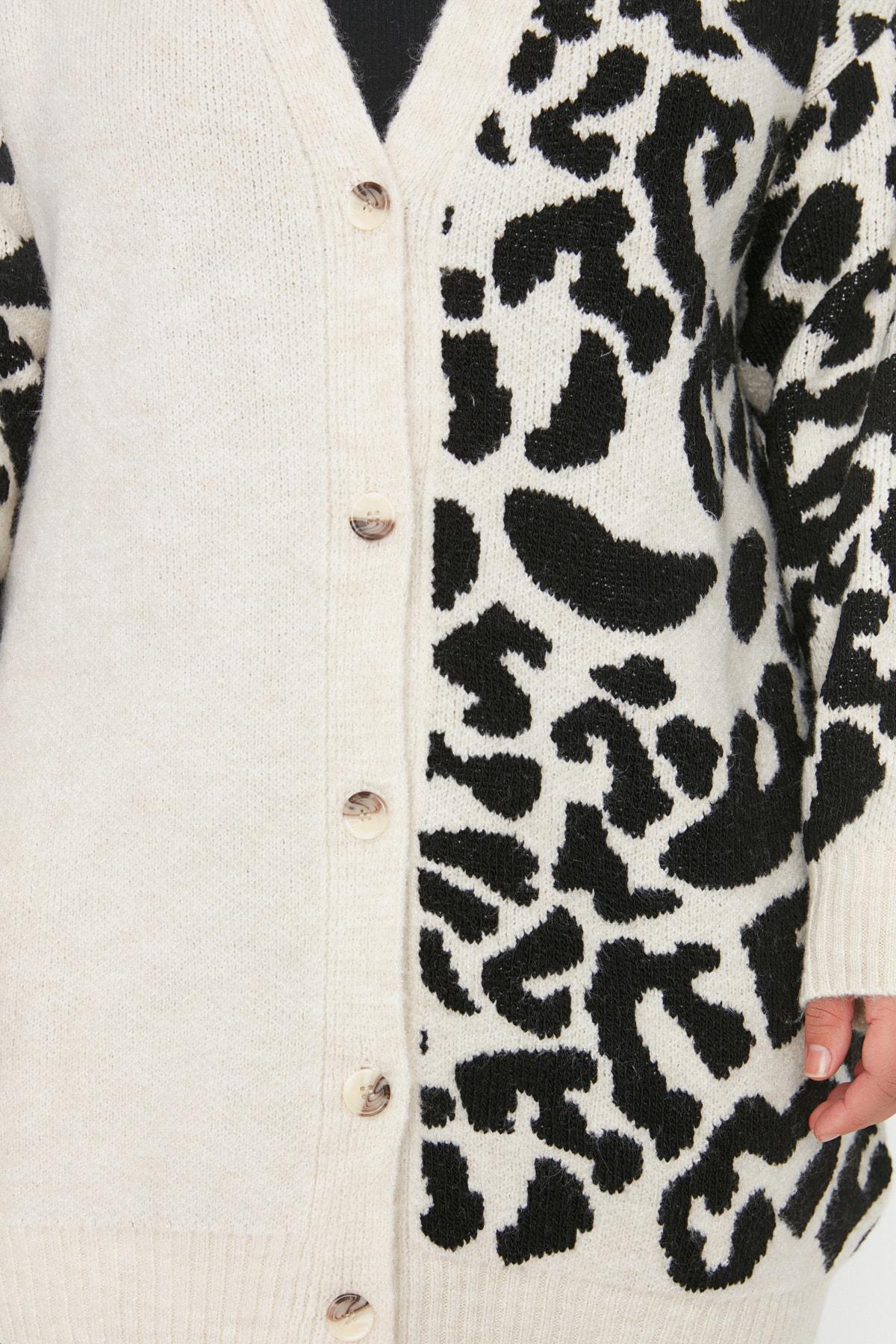 Multicolour Animal Print Plus Size Cardigan, , large image number 2