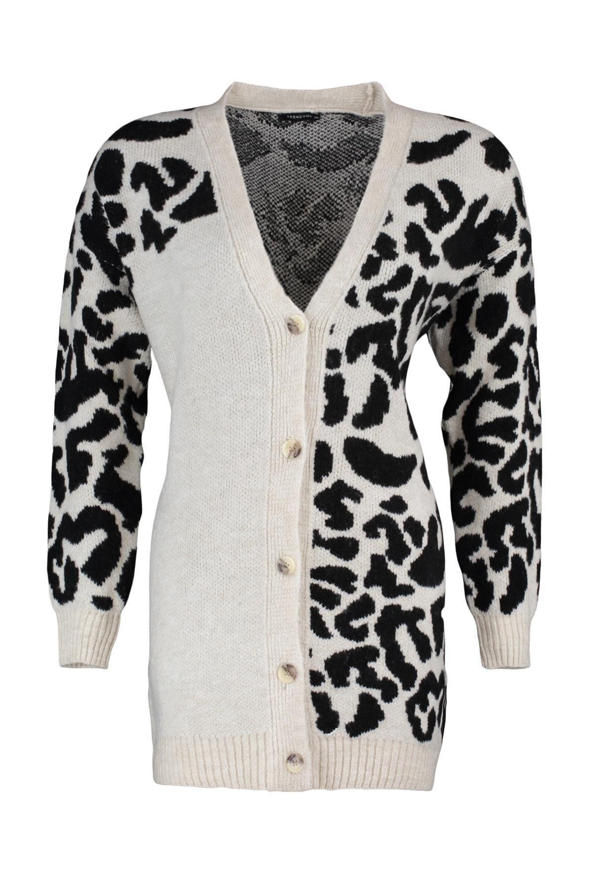 Multicolour Animal Print Plus Size Cardigan, , large image number 6