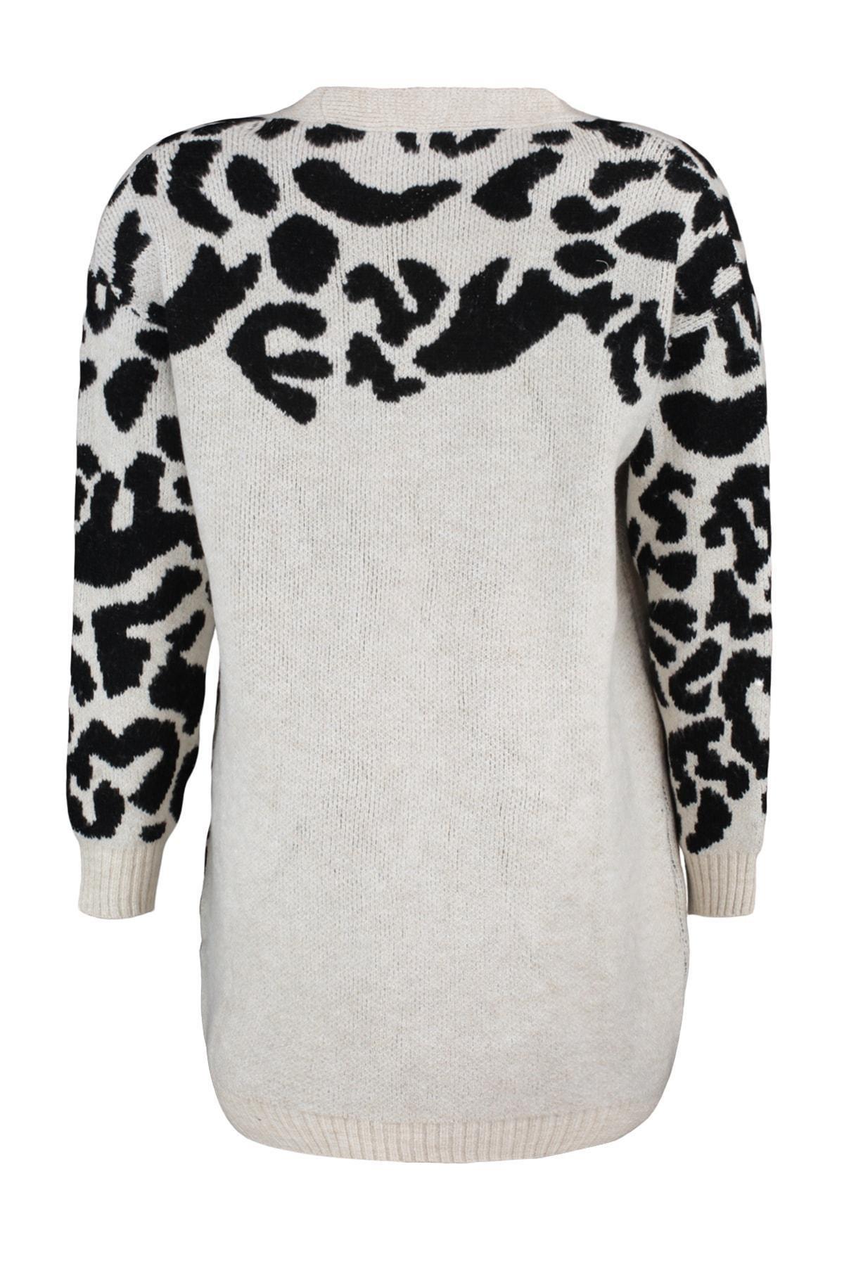 Multicolour Animal Print Plus Size Cardigan, , large image number 7
