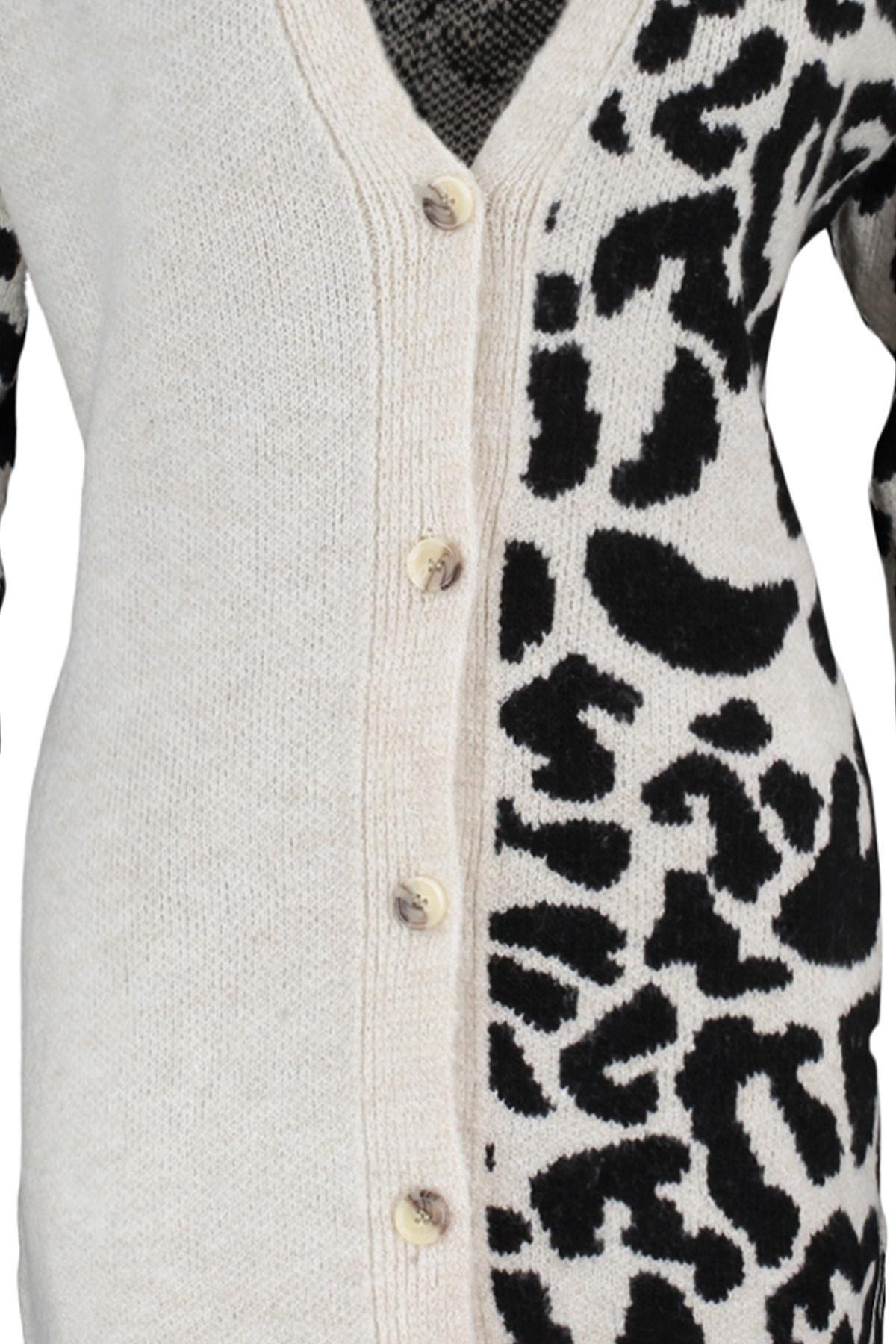 Multicolour Animal Print Plus Size Cardigan, , large image number 8