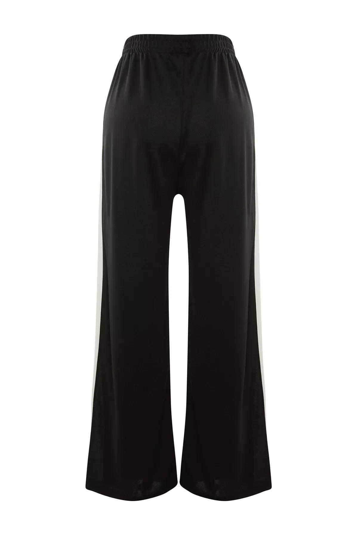 Black Relaxed Plus Size Pants, Black, large image number 6