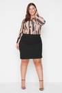 Trendyol - Black Slim Mini Plus Size Skirt