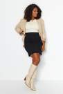 Trendyol - Black Slim Mini Plus Size Skirt
